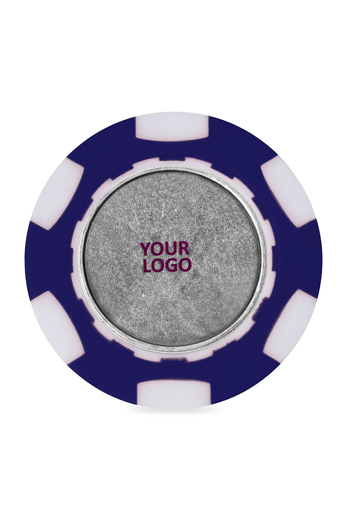Ahead Poker Chip with Custom Ball Markers, Navy/White