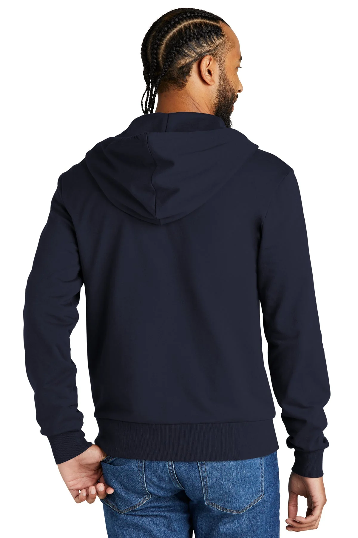 Allmade Unisex Organic French Terry Full-Zip Hoodie, Night Sky Navy - Image 2