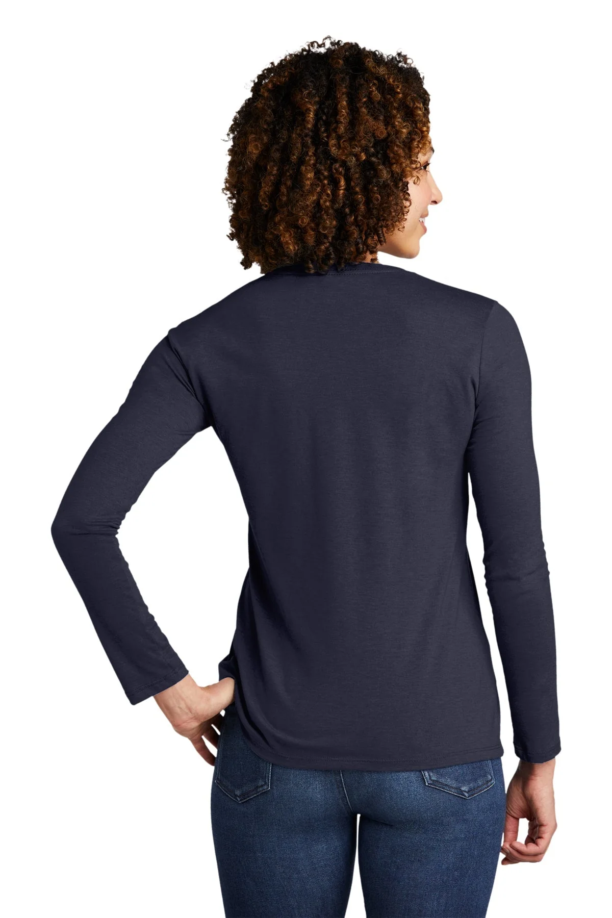 Allmade Women's Tri-Blend Long Sleeve Tee, Rebel Blue [Real8 Group] - Image 2