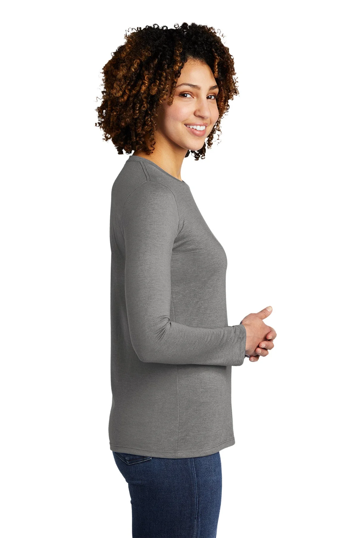 Allmade Women's Tri-Blend Long Sleeve Tee, Aluminum Grey [NexTech Solutions] - Image 3