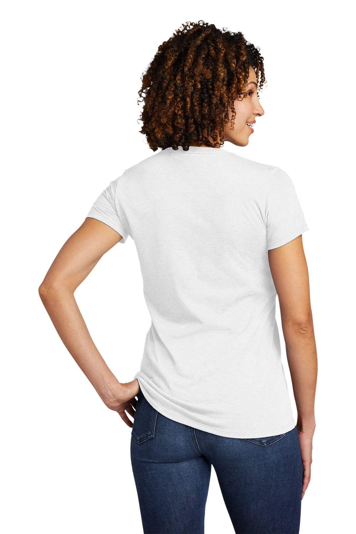 Allmade Women's Tri-Blend V-Neck Tee, Fairly White [Kizen] - Image 2