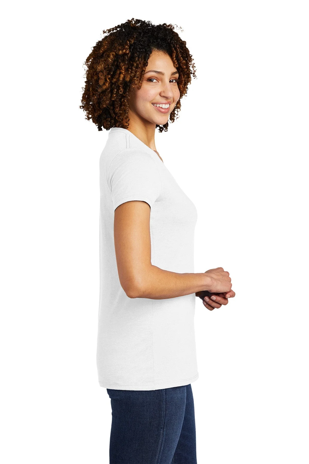 Allmade Women's Tri-Blend V-Neck Tee, Fairly White [Kizen] - Image 3