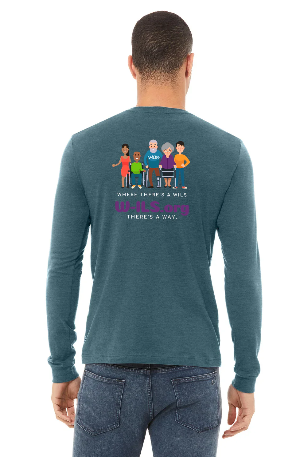 Bella Canvas Unisex Heather Long Sleeve T-Shirt, Slate [WILS] - Image 2