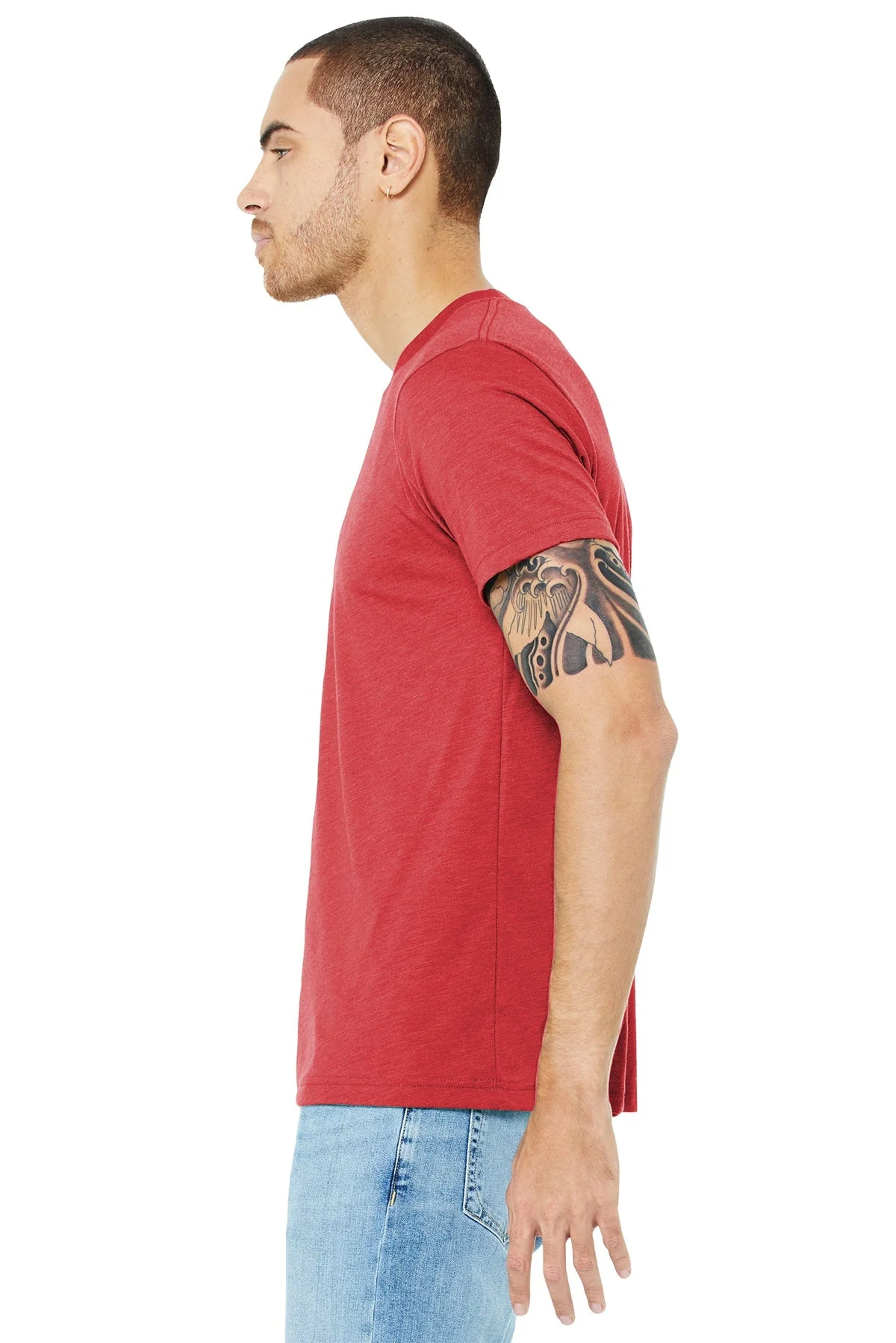 Bella Canvas Unisex Triblend T-Shirt, Red [Caliber Field Services, Inc.] - Image 3