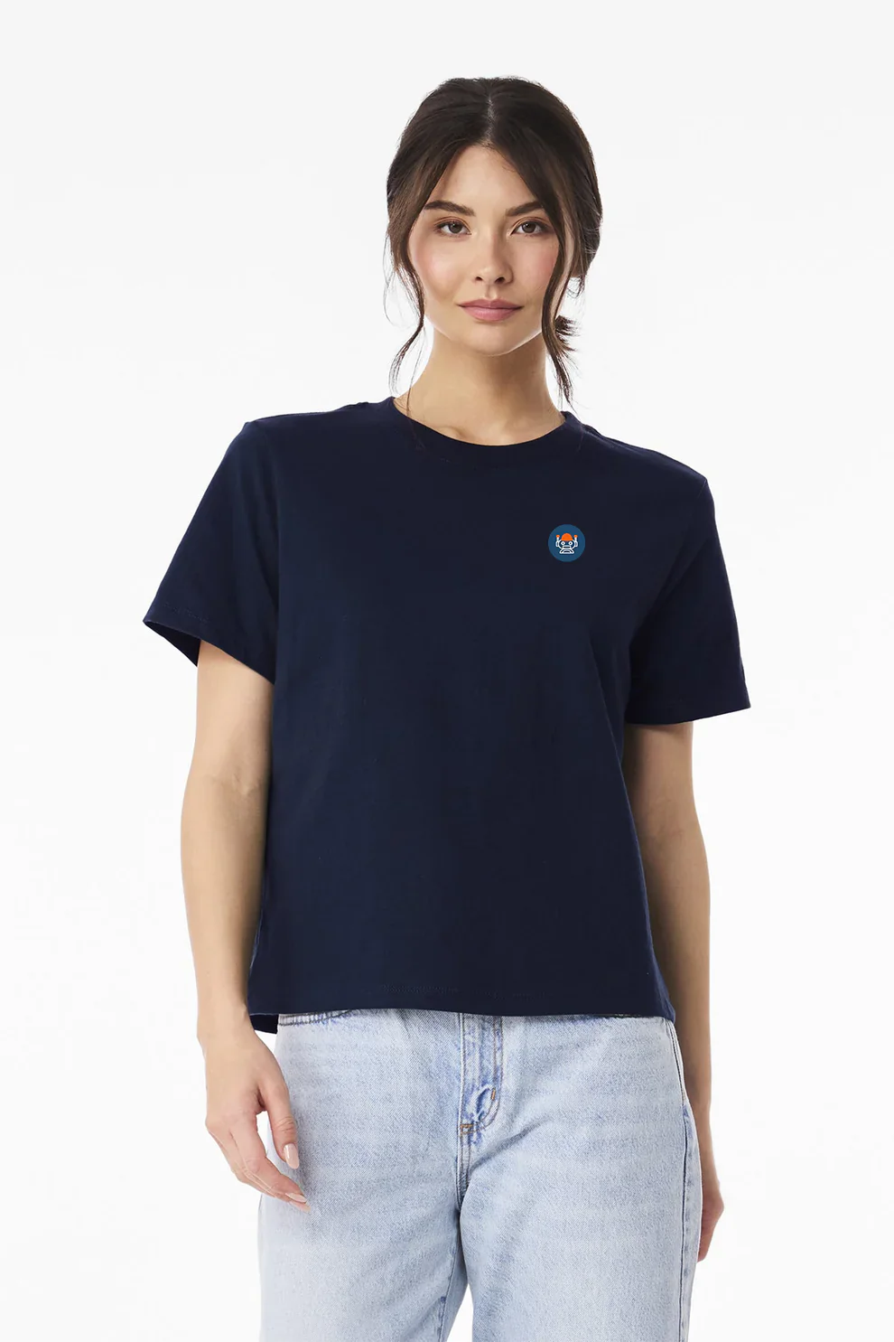 Bella Canvas Womens Heavyweight Tee, Navy - Embroidery [Reynolds and Moore]