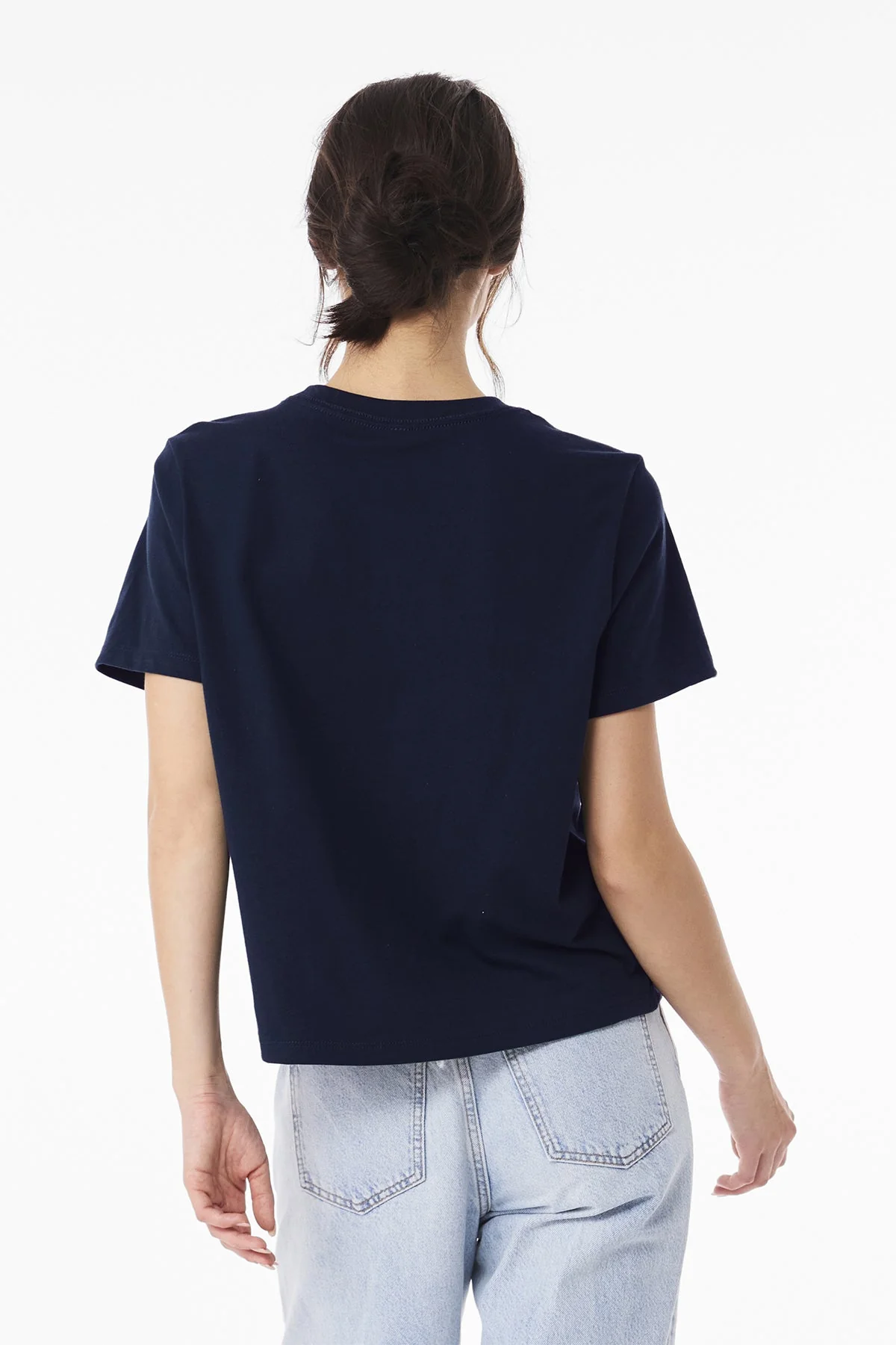 Bella Canvas Womens Heavyweight Tee, Navy - Embroidery [Reynolds and Moore] - Image 2