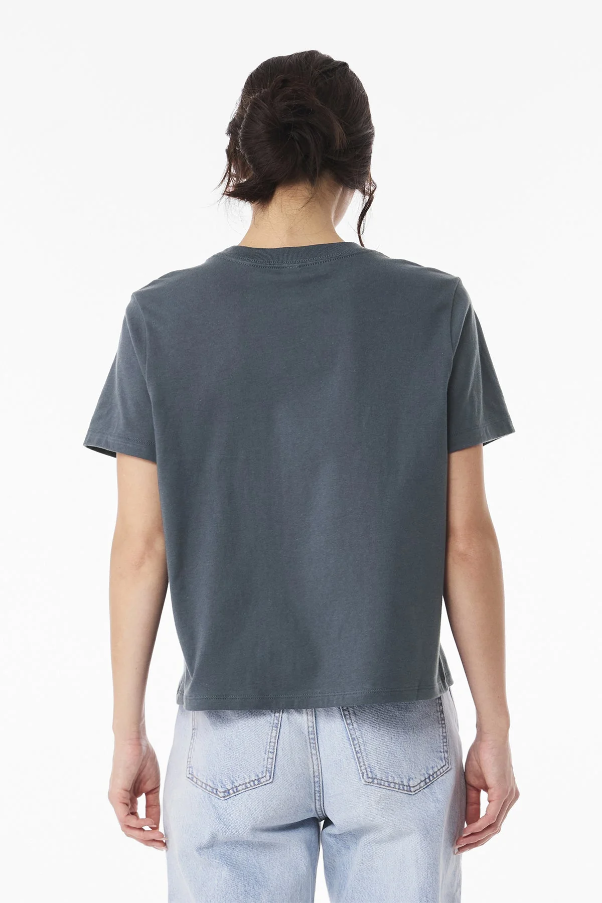Bella Canvas Womens Heavyweight  Tee, Vintage Navy - Embroidery [Reynolds and Moore] - Image 2