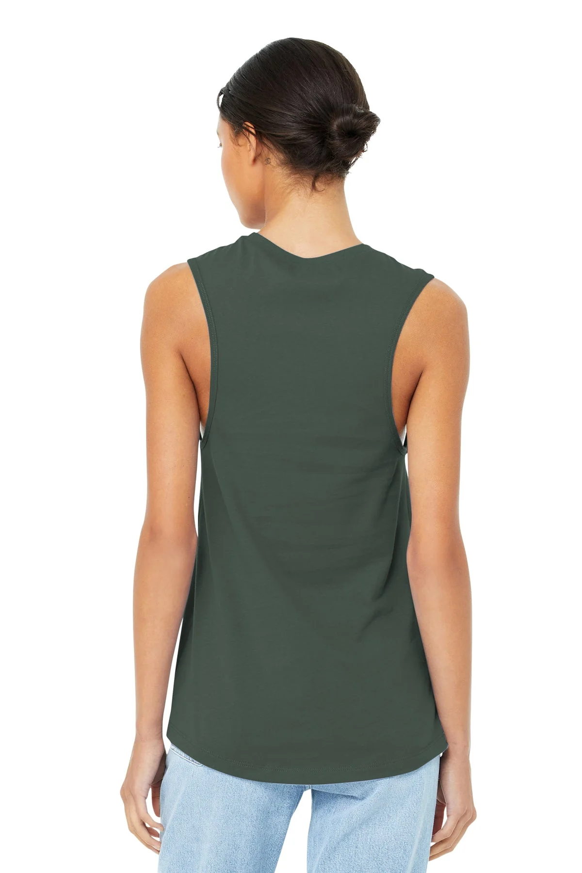 Bella Canvas Womens Jersey Muscle Tank, Military Green - Image 2