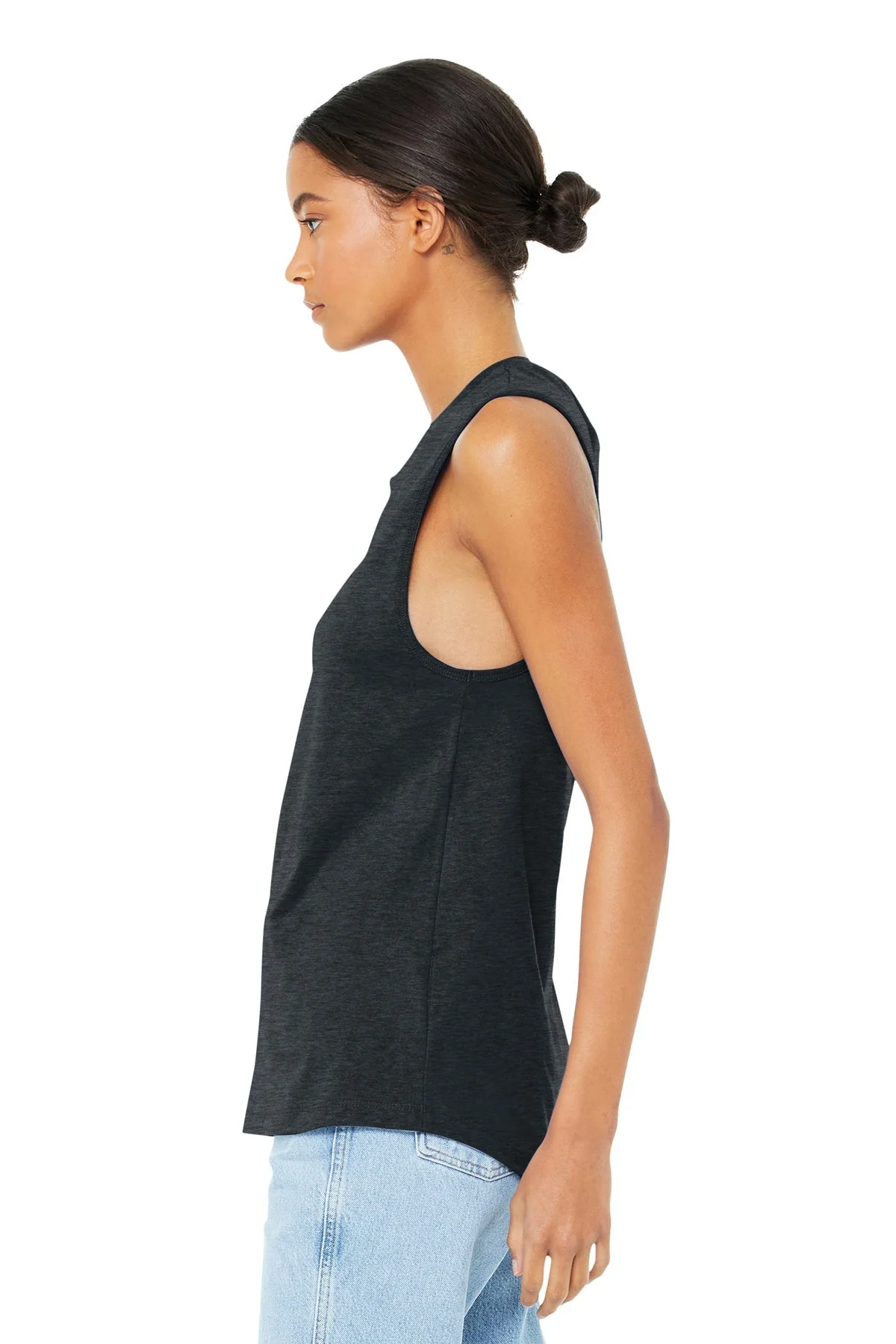 Bella Canvas Womens Jersey Muscle Tank, Dark Grey Heather [Real8 Group] - Image 3