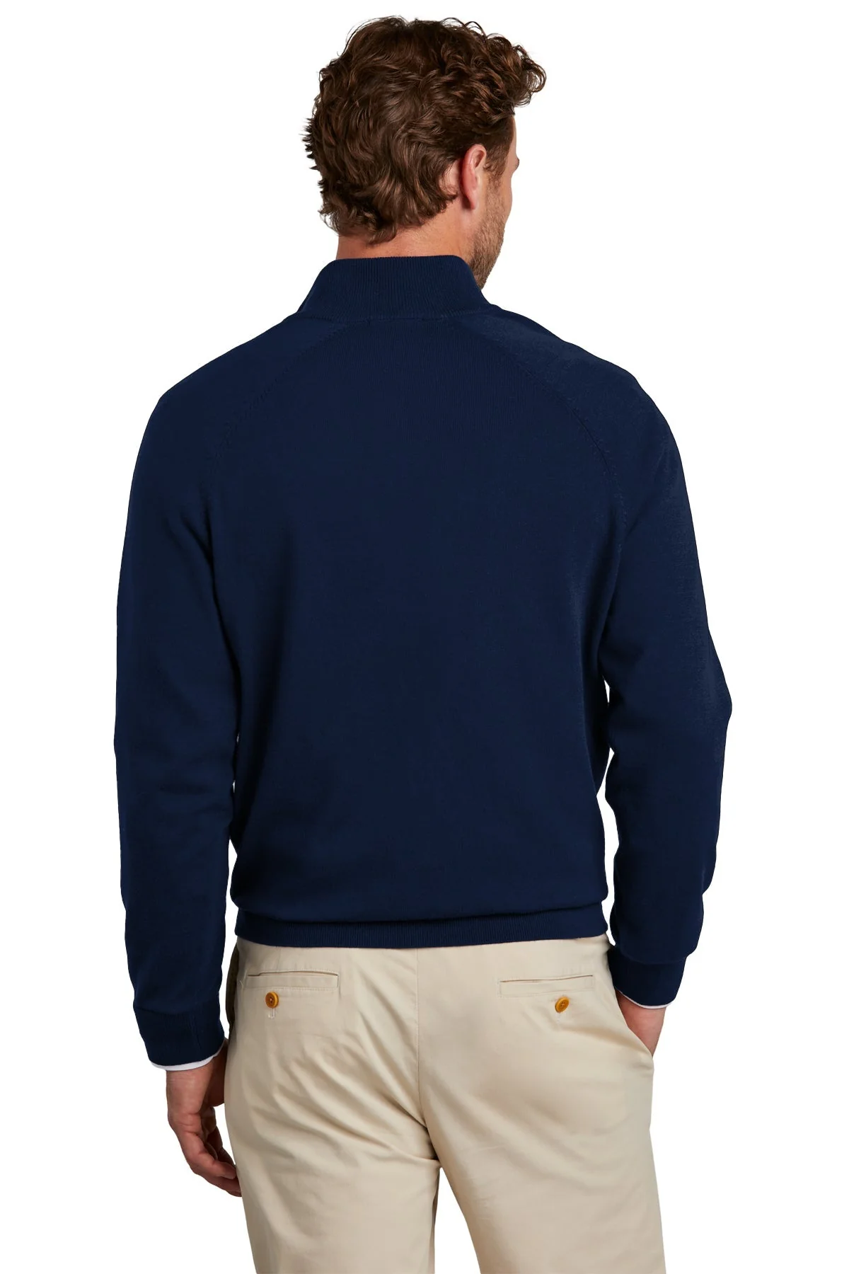 Brooks Brothers Cotton Stretch 1/4-Zip Sweater, Navy Blazer [Labenz & Associates] - Image 2