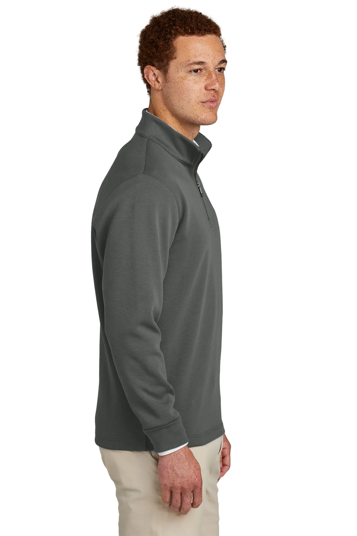 Brooks Brothers Double-Knit 1/4-Zip, Windsor Grey [Control Risks] - Image 3