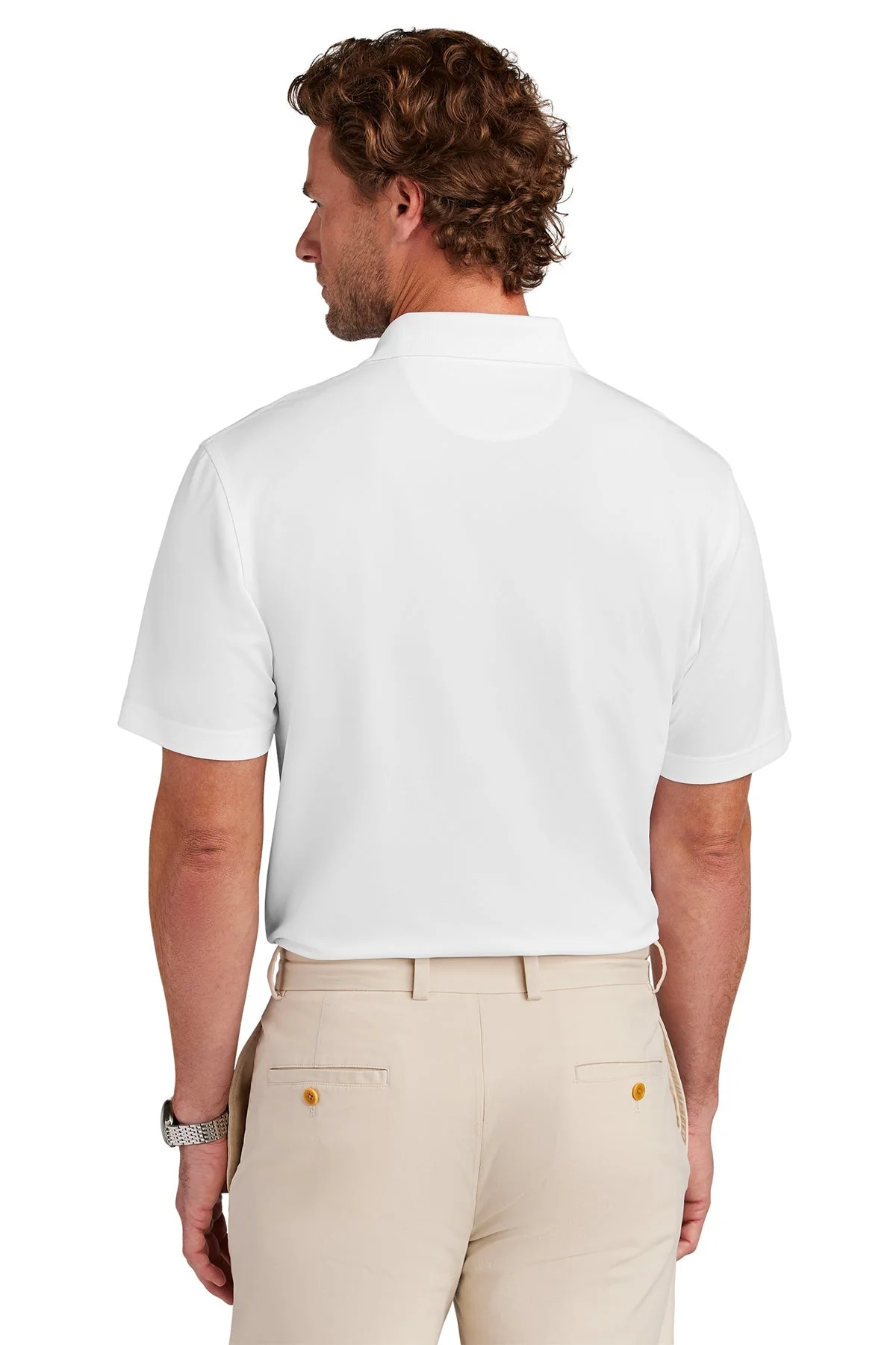 Brooks Brothers Mesh Pique Performance Polo, White [Lake Erie Arms] - Image 2