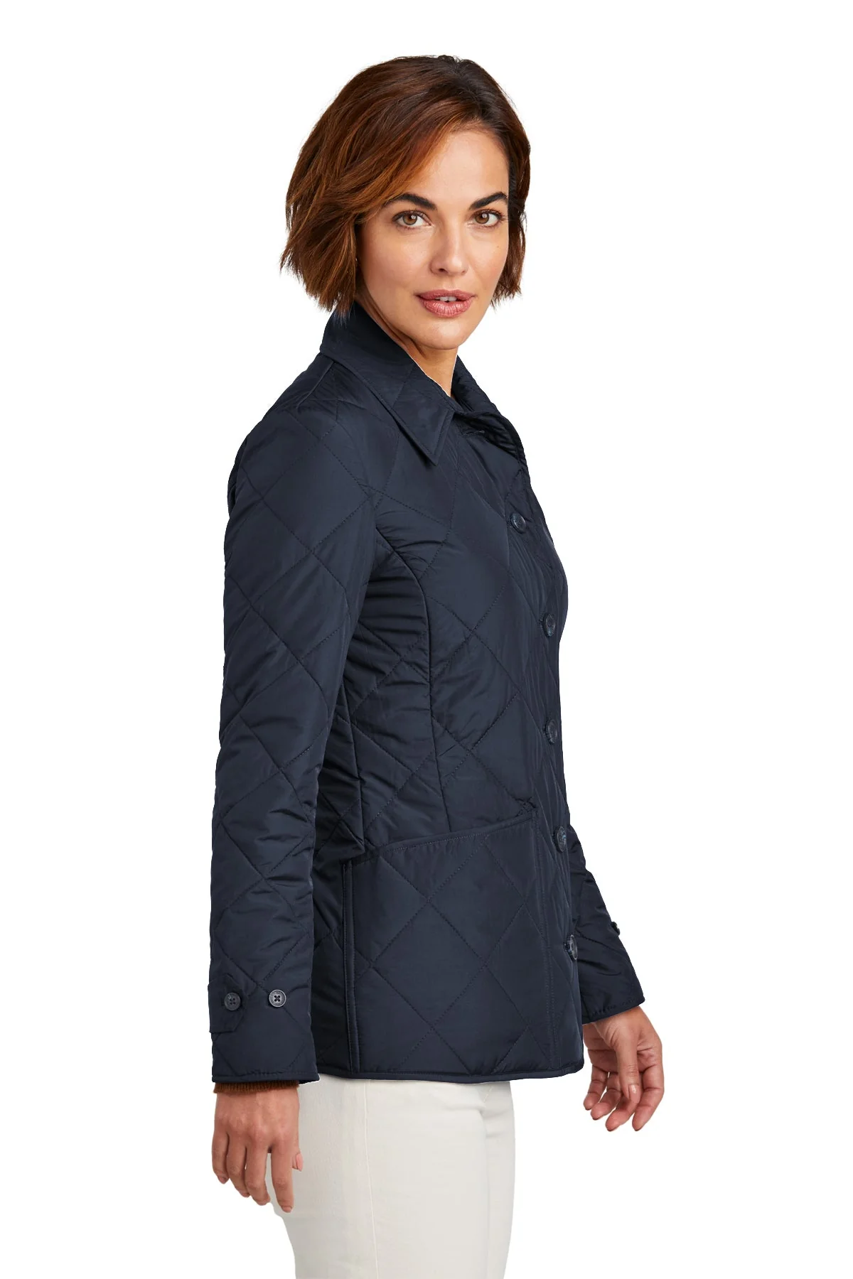 Brooks Brothers Womens Quilted Jacket, Night Navy - Image 3