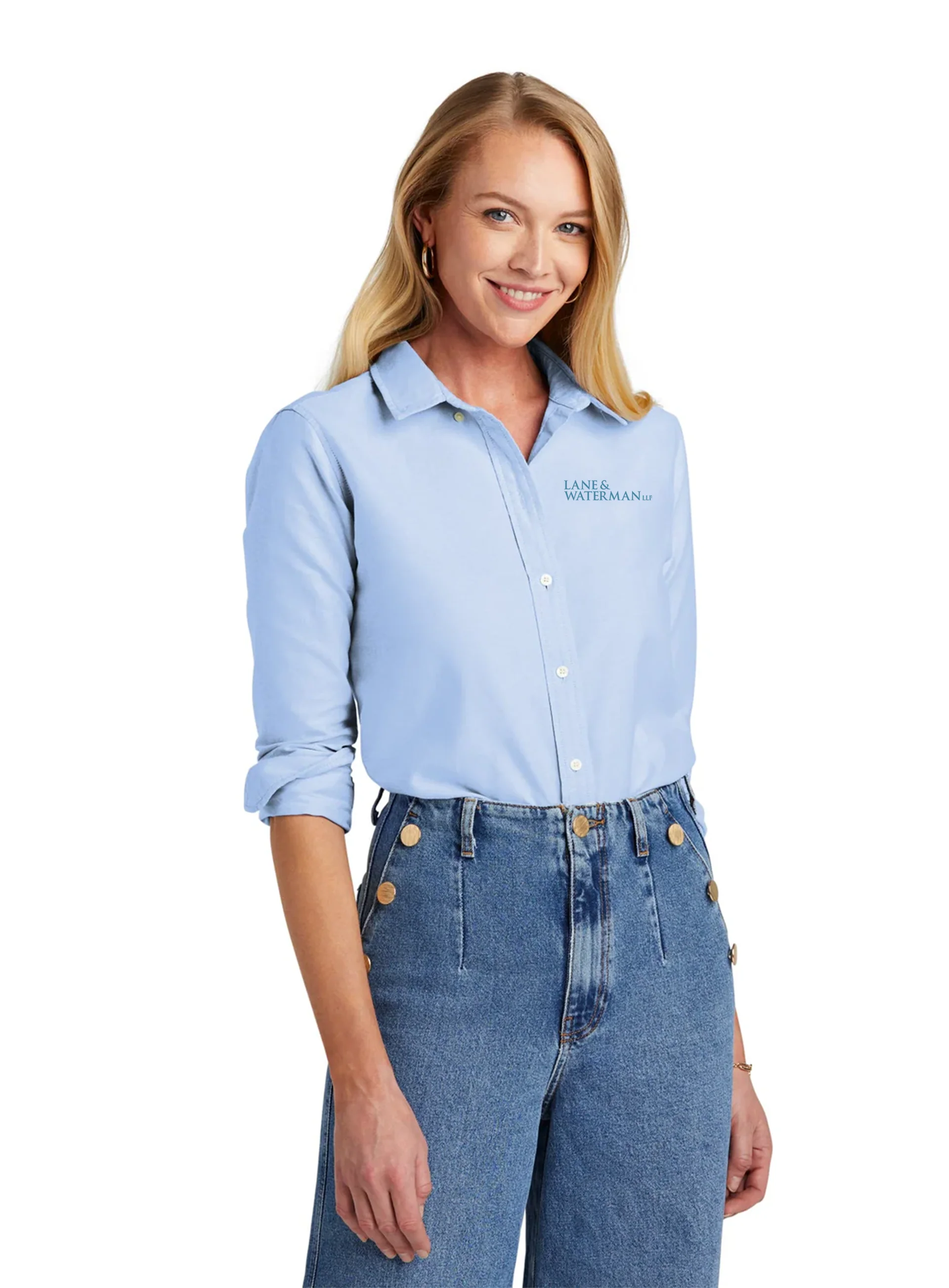 Brooks Brothers Womens Oxford Shirt, Newport Blue [Lane & Waterman]