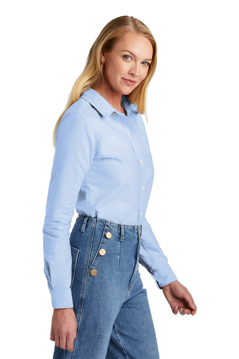 Brooks Brothers Womens Oxford Shirt, Newport Blue [Lane & Waterman] - Image 3