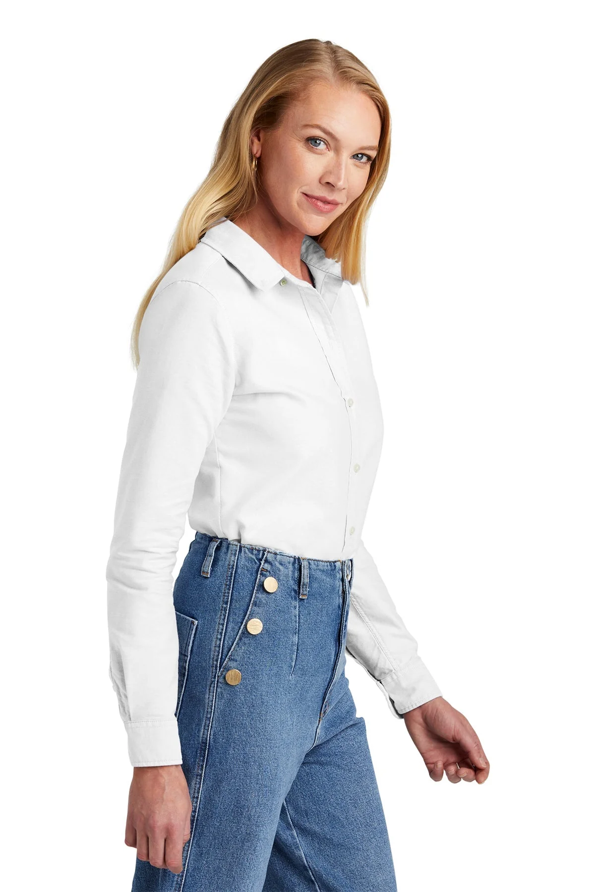 Brooks Brothers Womens Casual Oxford Cloth Shirt, White [SEB Professional] - Image 3