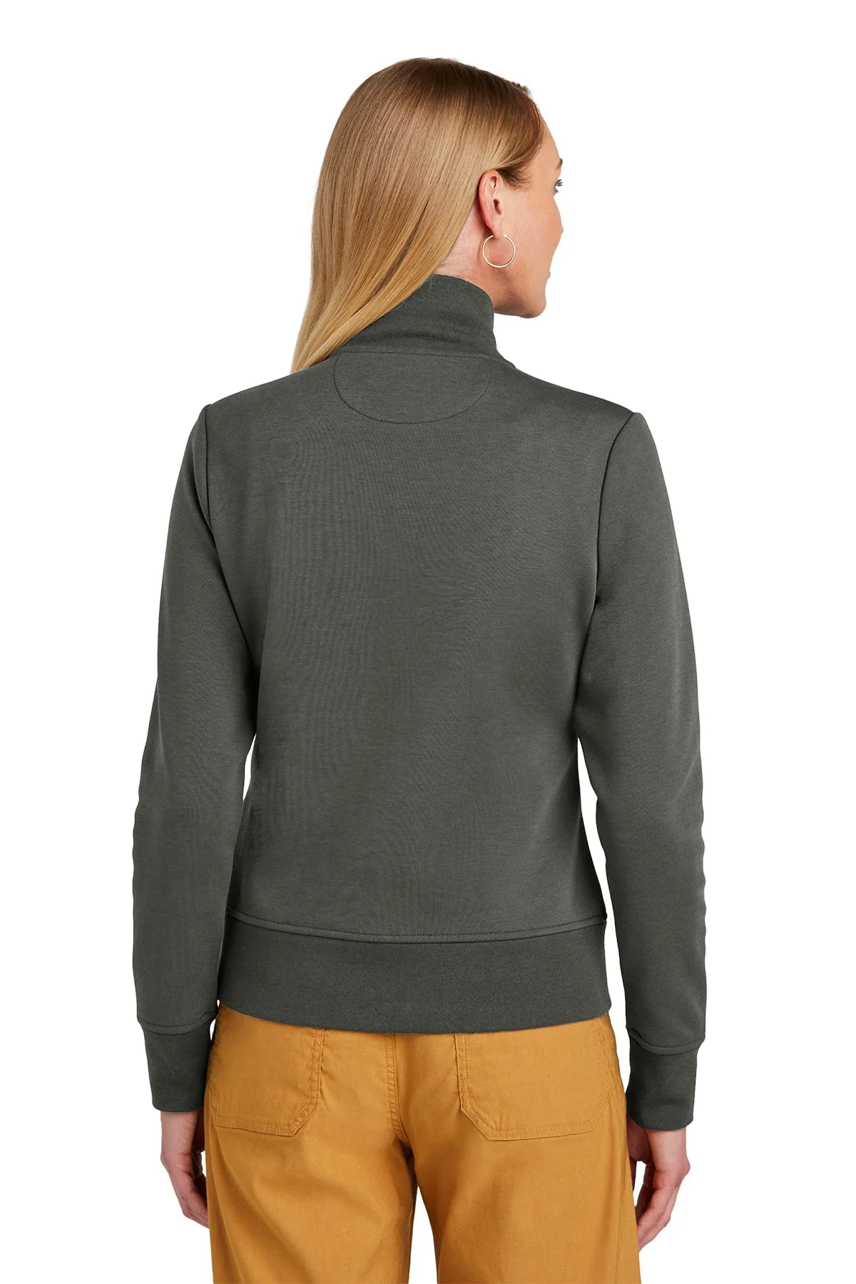 Brooks Brothers Womens Double-Knit Full-Zip, Windsor Grey [Horizontal Talent] - Image 2