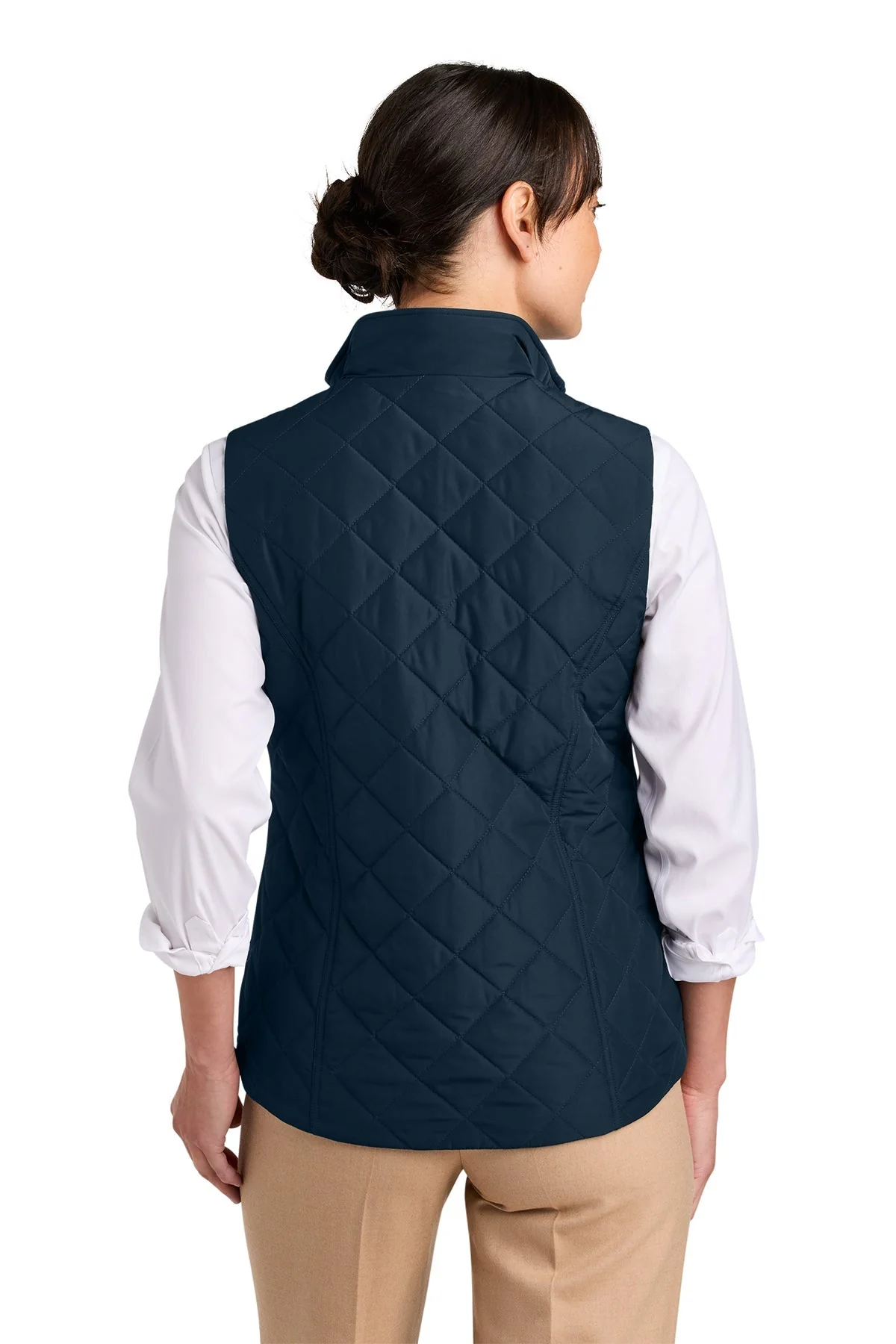 Brooks Brothers Womens Quilted Vest, Night Navy [Cunningham & Associates, LLC] - Image 2