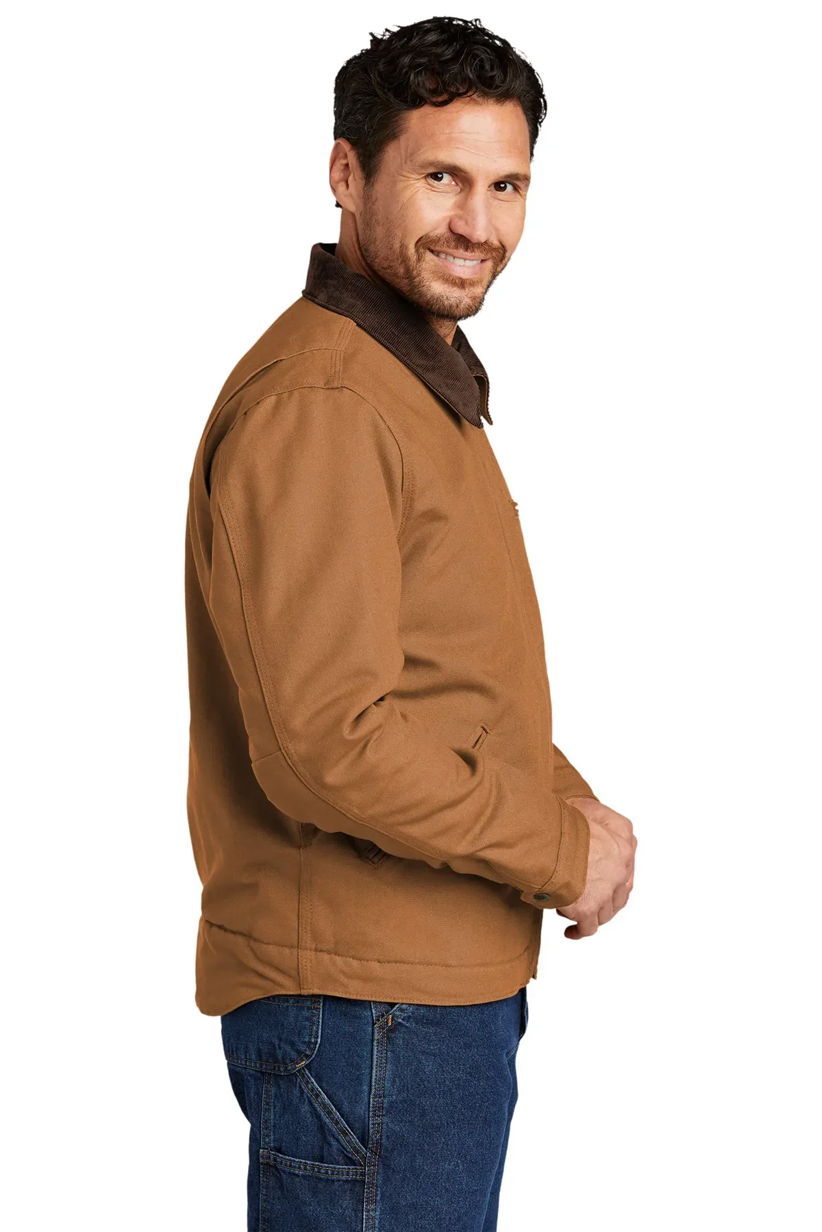 Carhartt Duck Detroit Jacket, Carhartt Brown [Calvada Surveying Inc] - Image 3