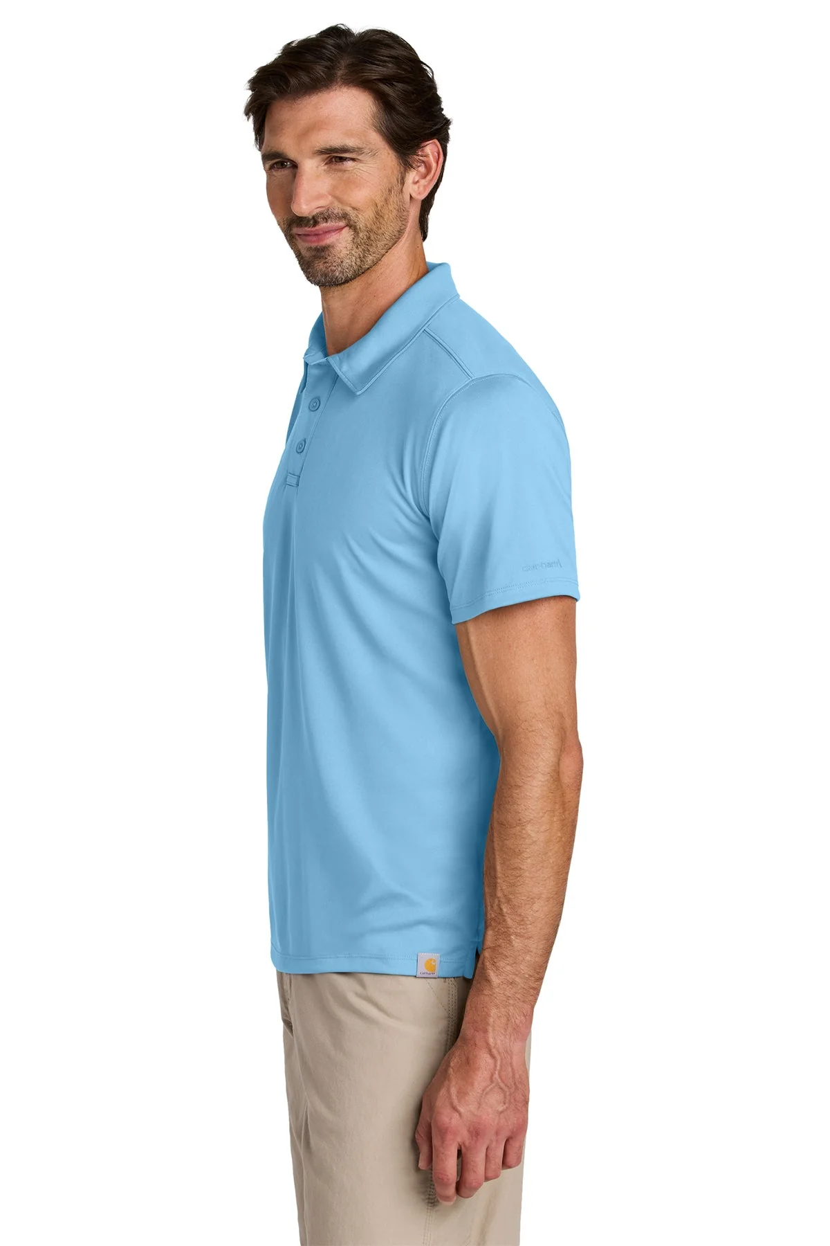 Carhartt Force Sun Defender Custom Polos, Fresh Water Blue - Image 3