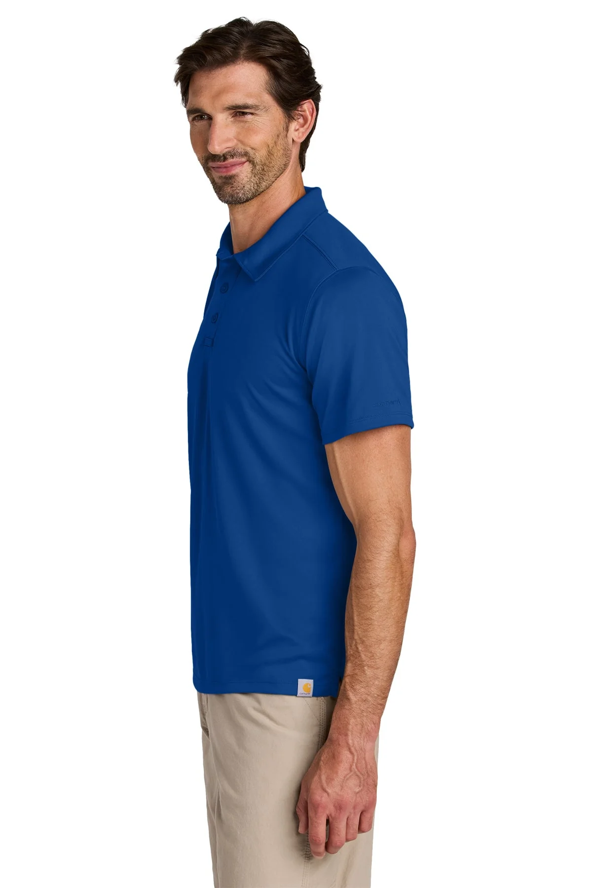 Carhartt Force Sun Defender Custom Polos, Royal Glass Blue - Image 3
