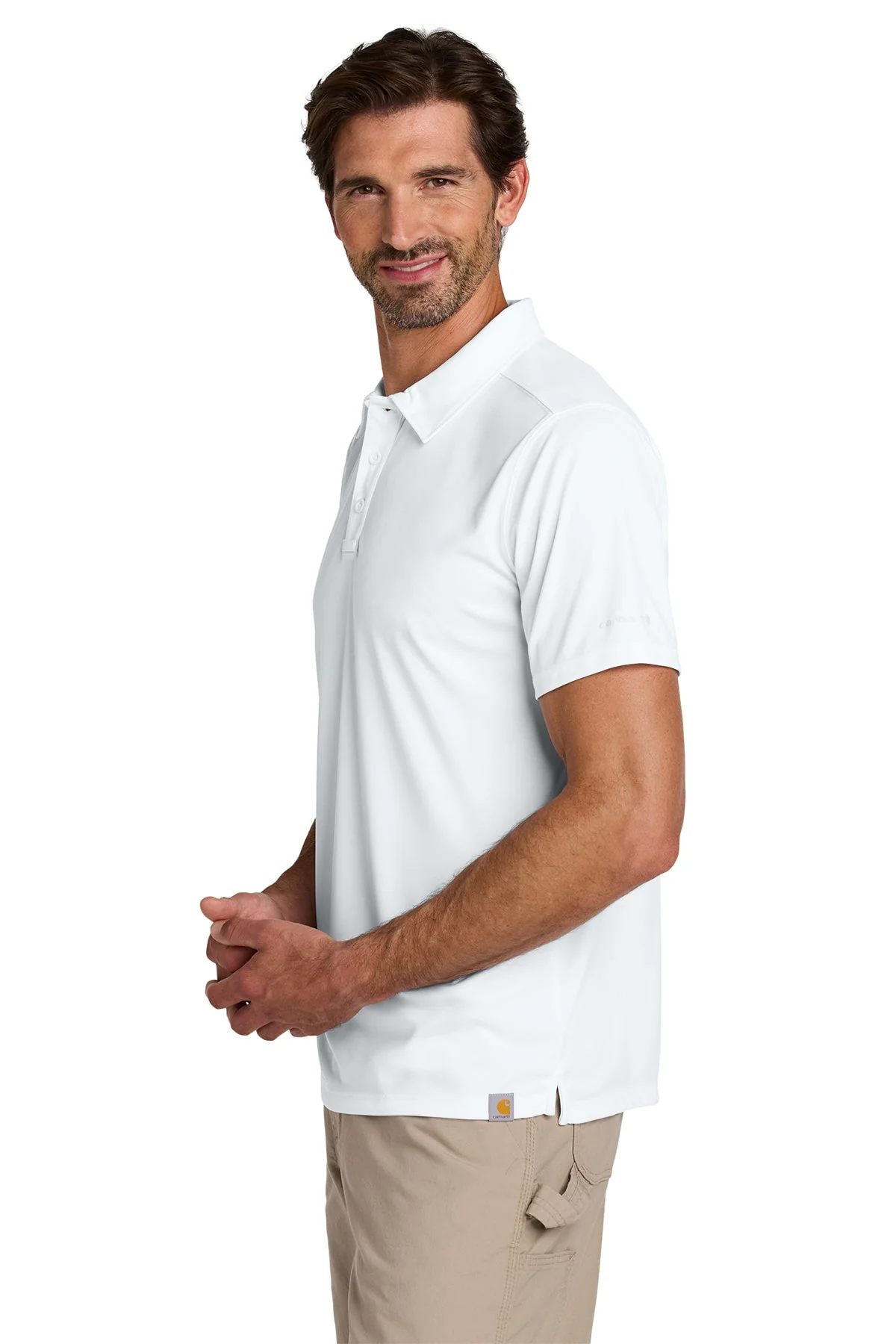 Carhartt Force Sun Defender Custom Polos, White - Image 3