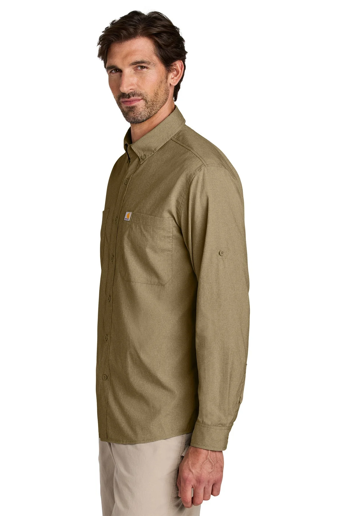 Carhartt Force Sun Defender Long Sleeve Shirt, Dark Khaki [Calvada Surveying Inc] - Image 3