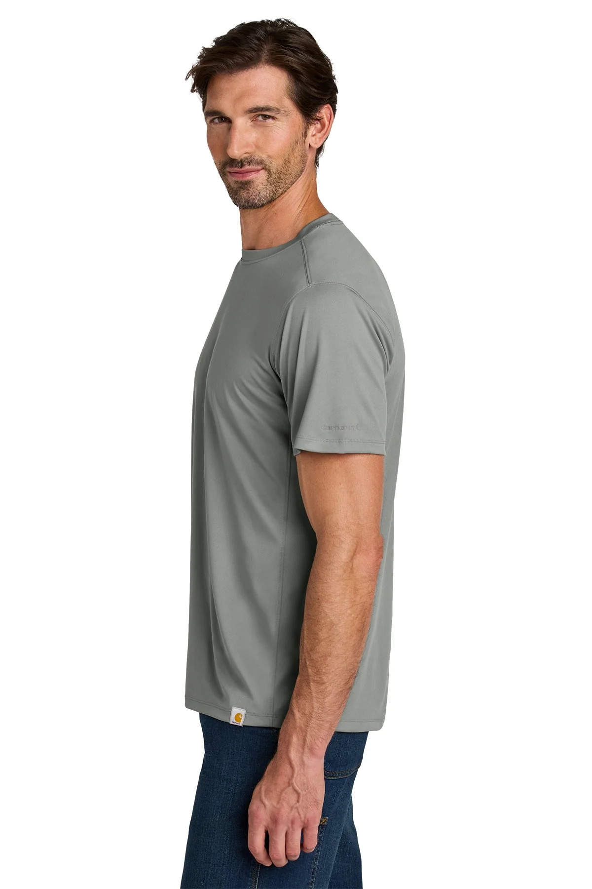 Carhartt Force Sun Defender Short Sleeve Custom T-Shirts, Asphalt Grey - Image 3