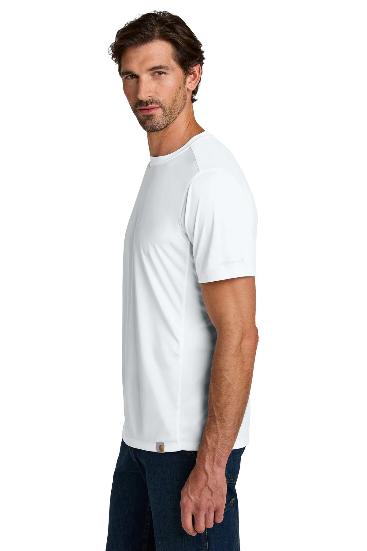 Carhartt Force Sun Defender Short Sleeve Custom T-Shirts, White - Image 3