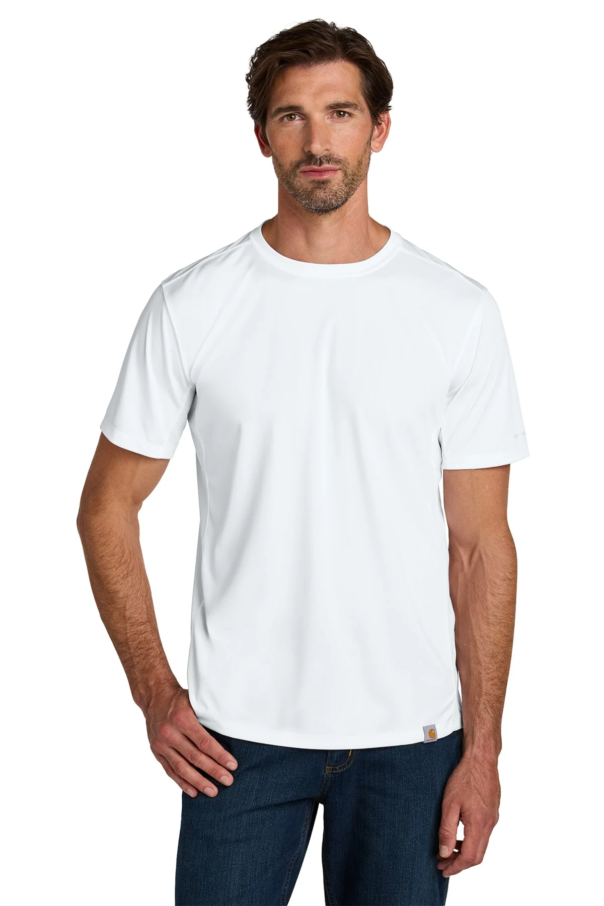 Carhartt Force Sun Defender Short Sleeve Custom T-Shirts, White - Image 4