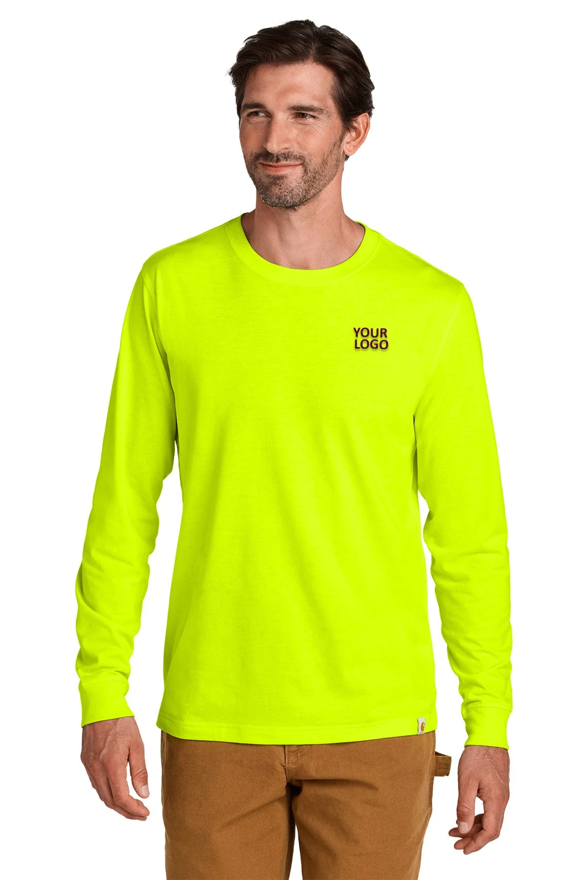 Carhartt Long Sleeve Custom T-Shirts, Brite Lime