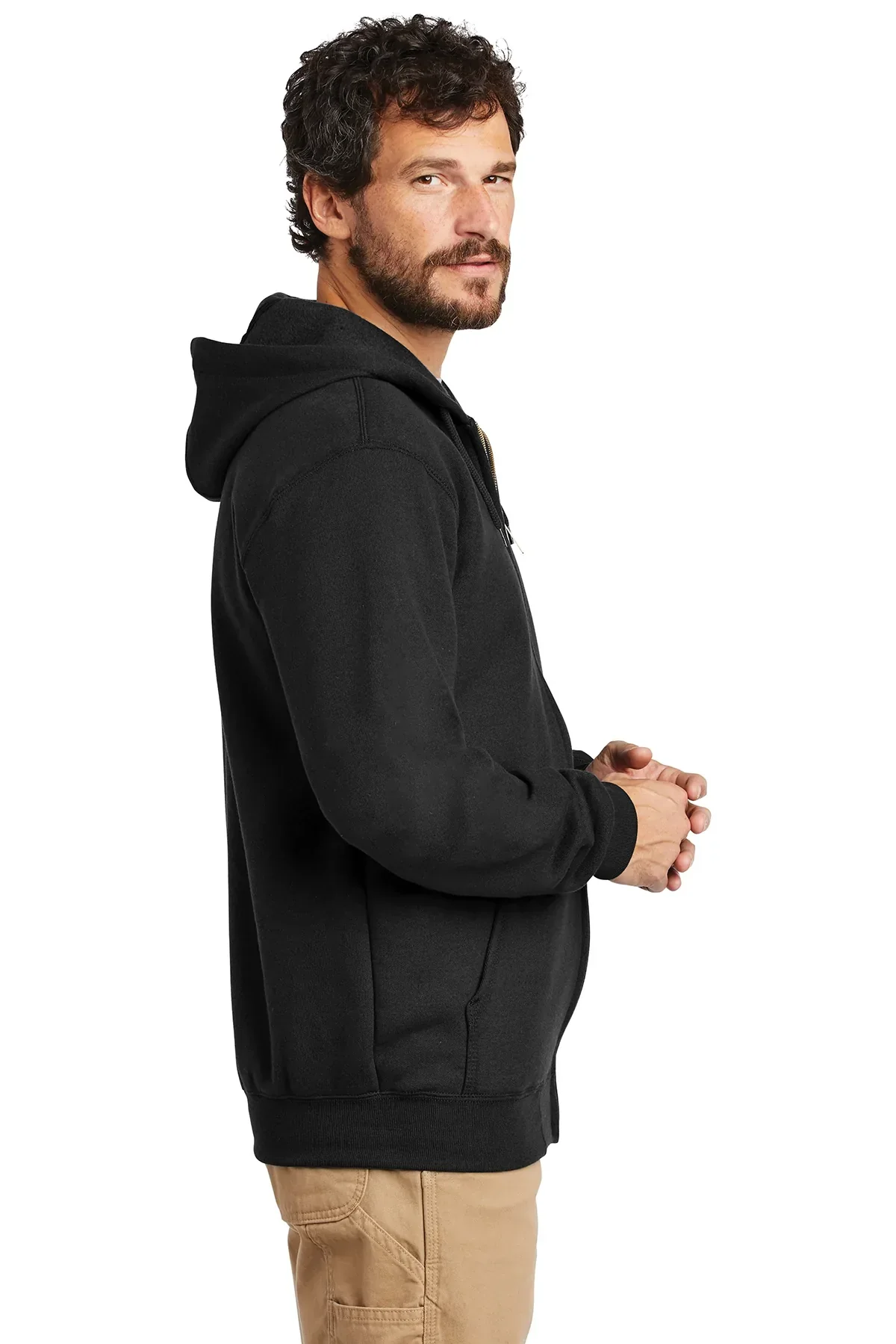 Carhartt Midweight Zip Up Hoodie, Black [FCCC/Civitek] - Image 3