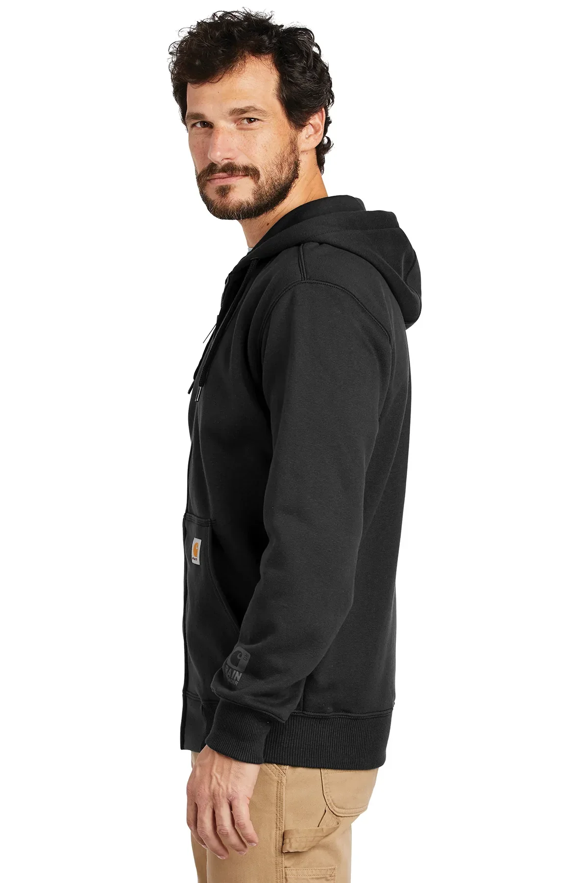 Carhartt Rain Defender Paxton Zip Hoodie, Black [Johnstown Housing Authority] - Image 4