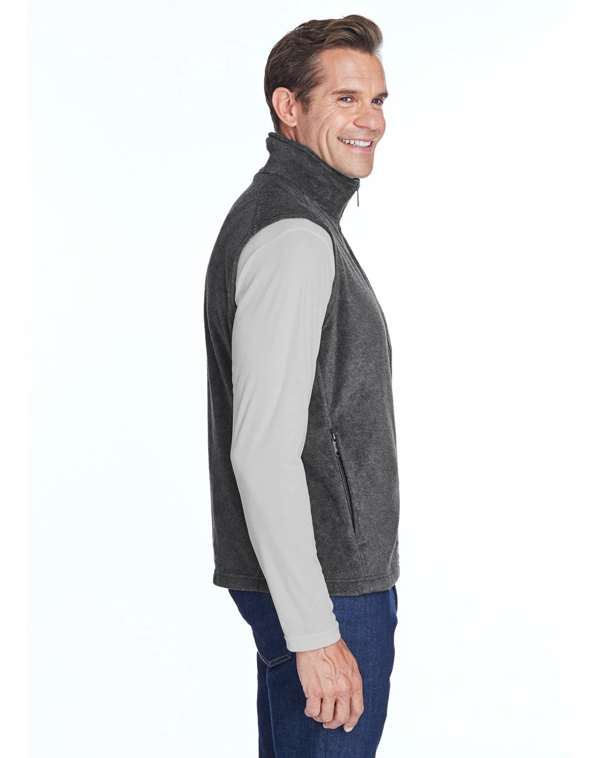 Columbia Steens Mountain Vest, Charcoal Hthr [Maine State Credit Union] - Image 3