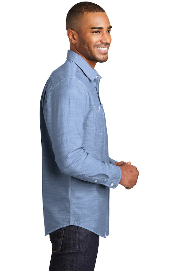 Port Authority Slub Chambray Shirt W380, Light Blue