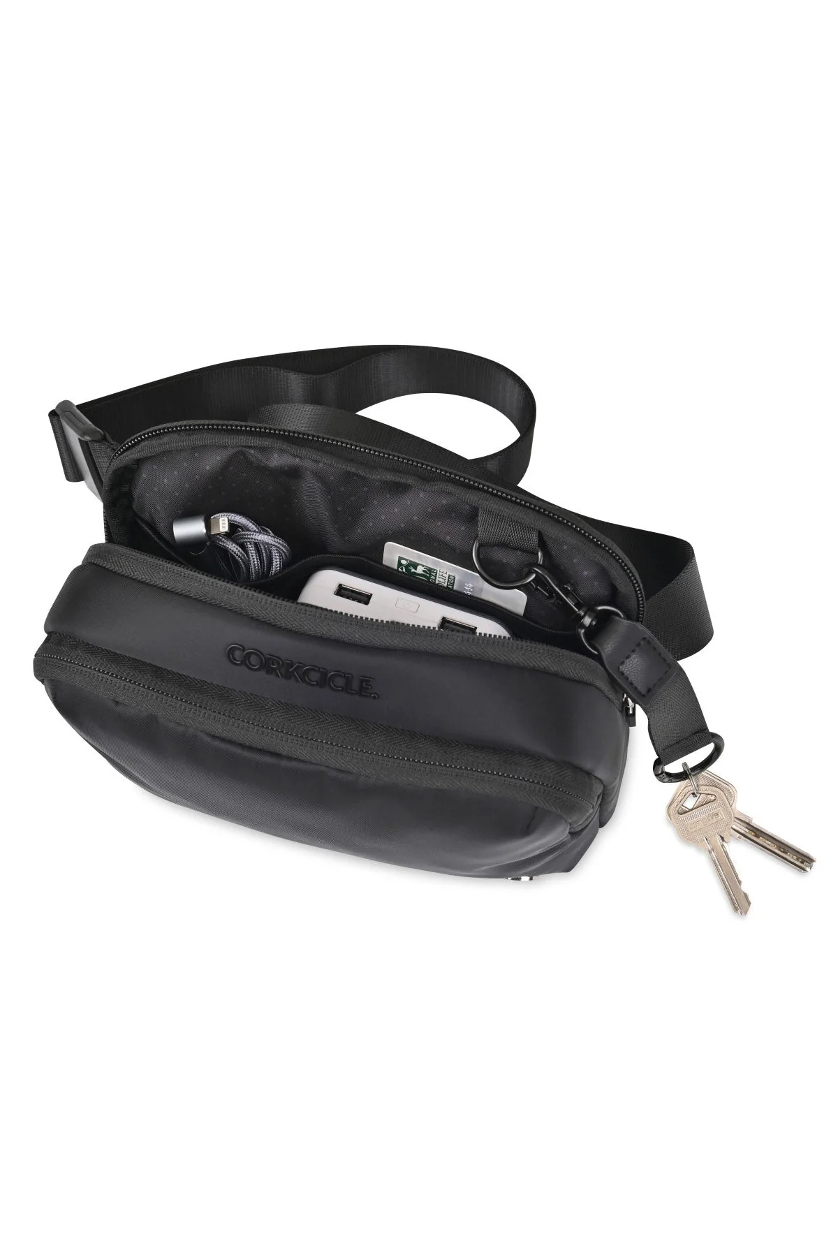 Corkcicle Series A Crossbody Belt Custom Bag, Black - Image 3
