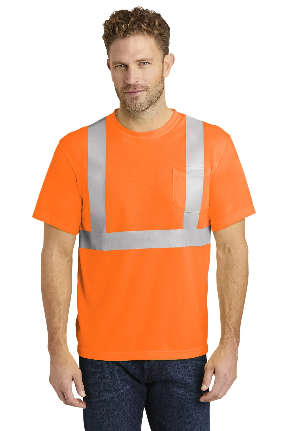 CornerStone ANSI 107 Safety T-Shirt, Safety Orange/ Reflective