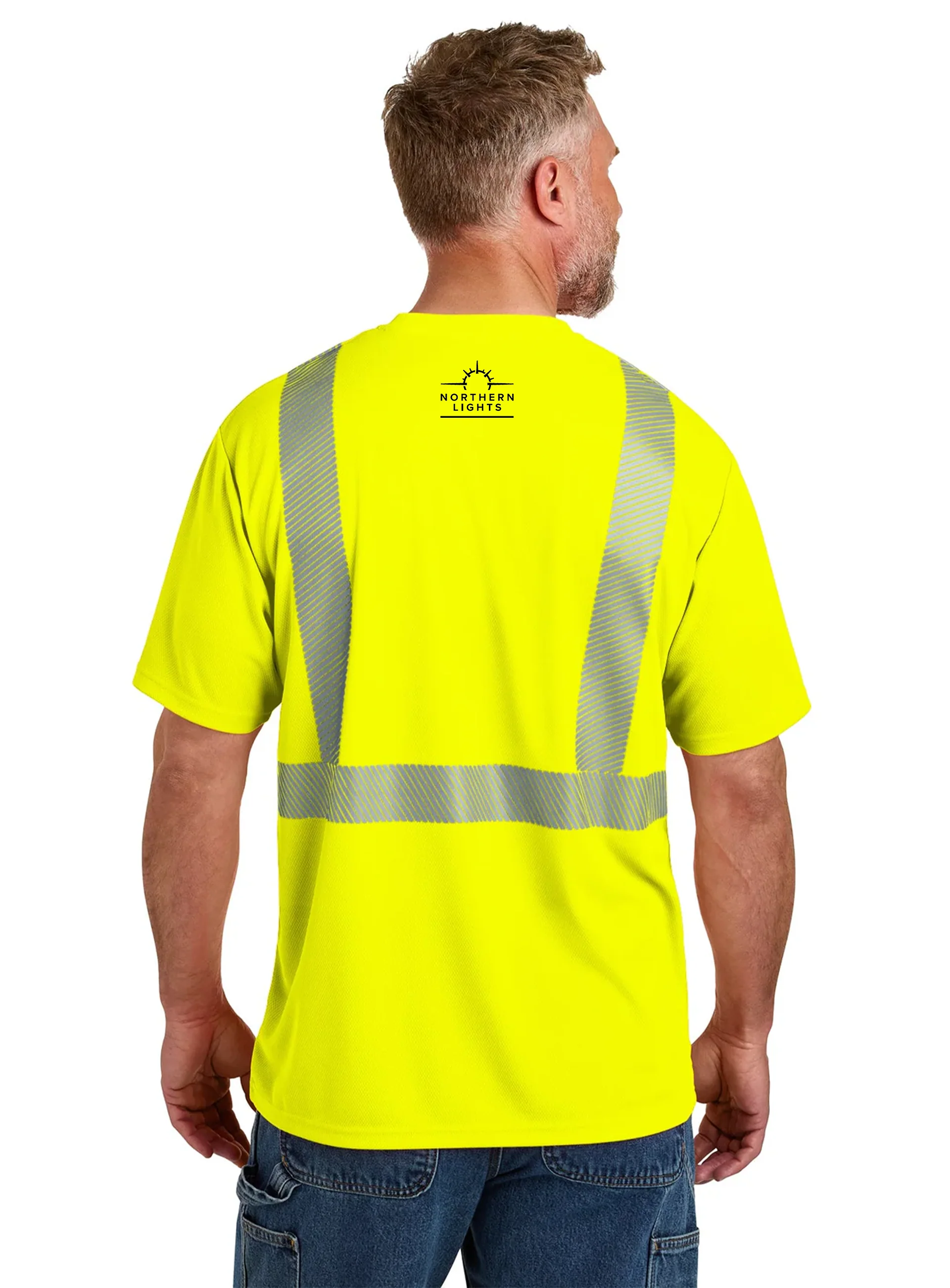CornerStone ANSI 107 Class 2 Segmented Tape Tee, Safety Yellow [Northern Lights Locating & Inspection] - Image 2