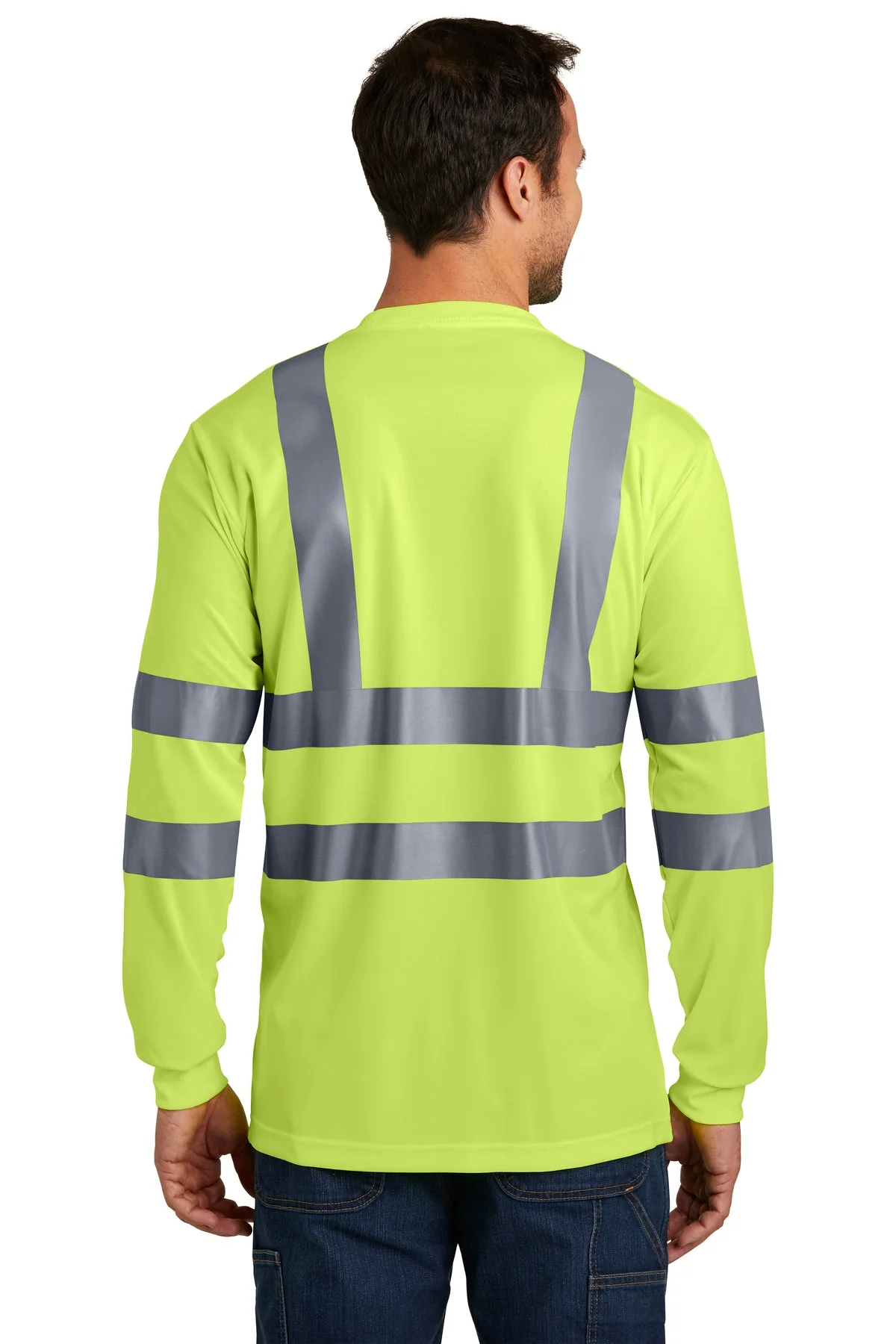 CornerStone ANSI 107 Long Sleeve Reflective T-Shirt, Safety Yellow - Image 2