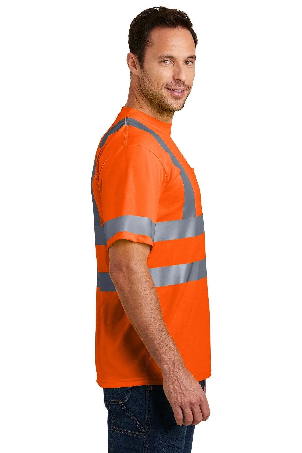 CornerStone ANSI 107 Short Sleeve Reflective T-Shirt, Safety Orange - Image 3