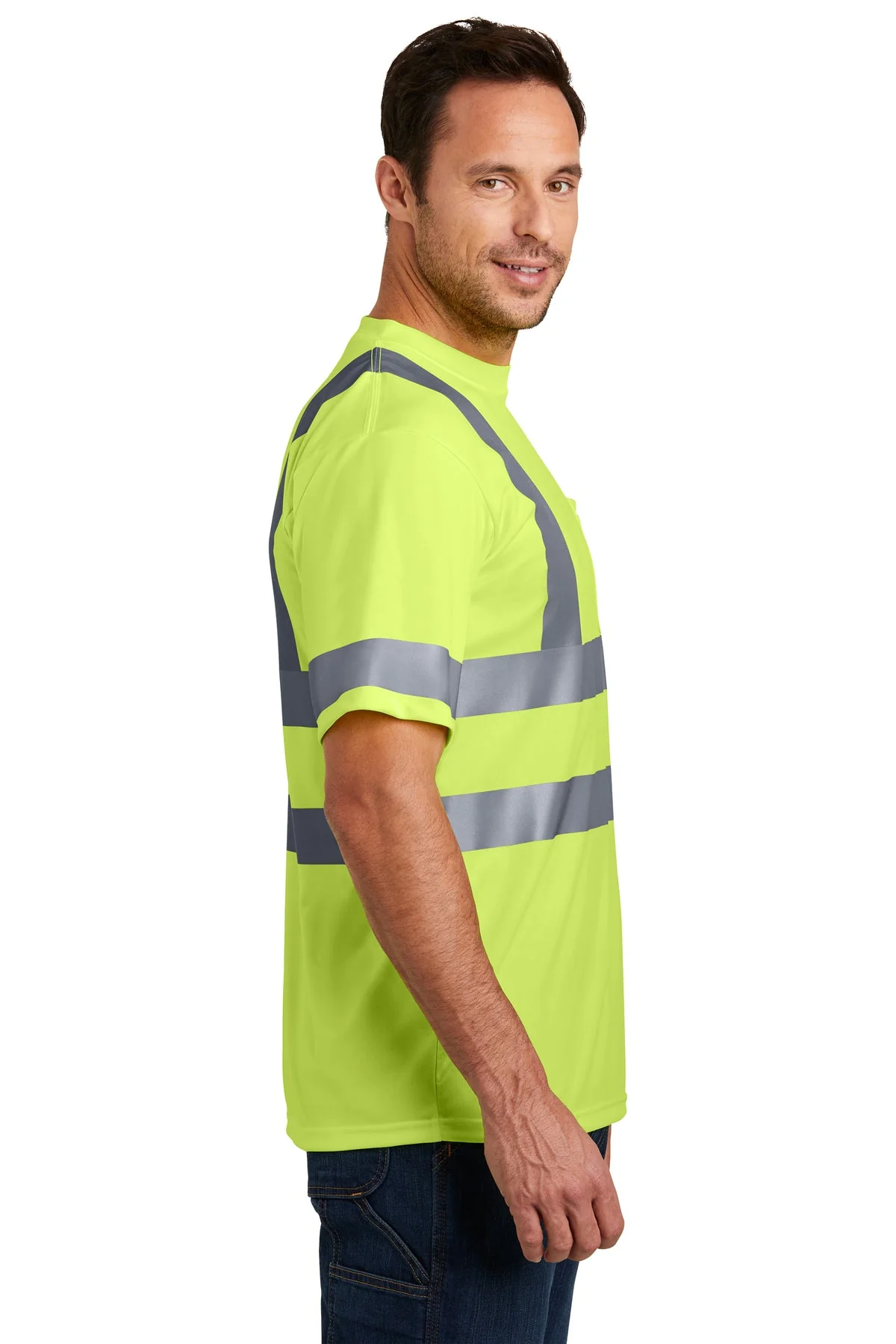 CornerStone ANSI 107 Short Sleeve Reflective T-Shirt, Safety Yellow - Image 3