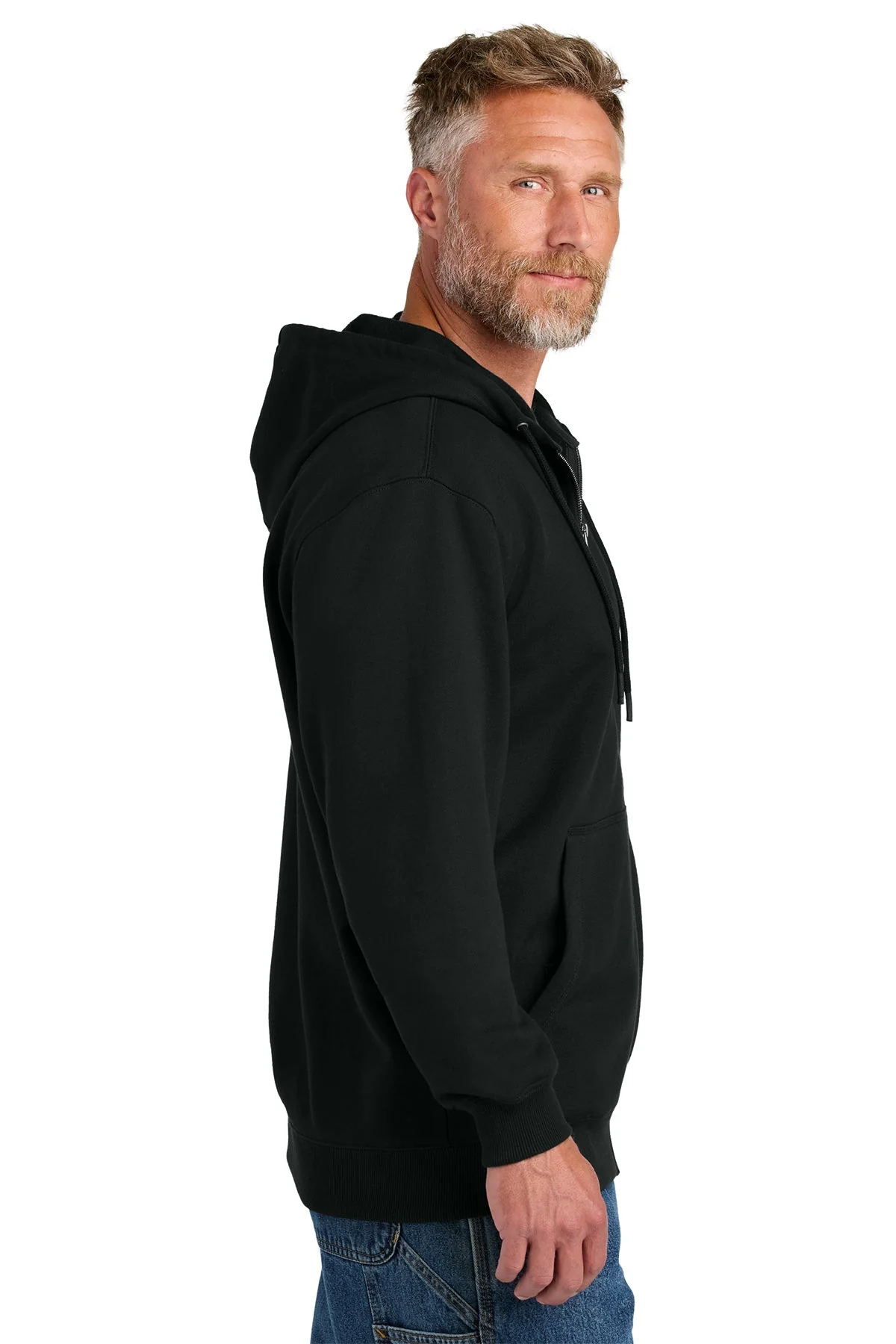 CornerStone Tough Fleece Full-Zip Hoodie, Black [Hearthside ] - Image 3