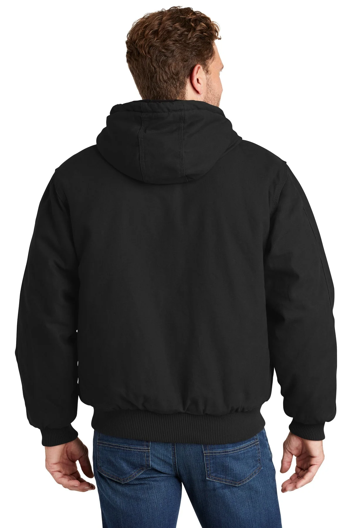 CornerStone Washed Duck Insulated Hooded Jacket, Black [Allendale Machinery Systems] - Image 2