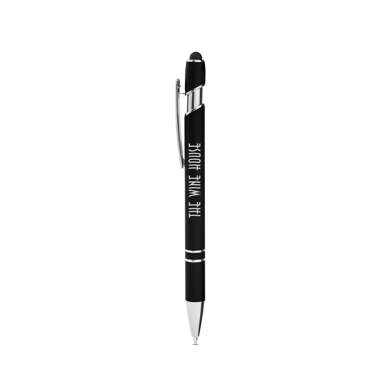 Core365 Rubberized Aluminum Click Stylus Pens, Black - Image 3