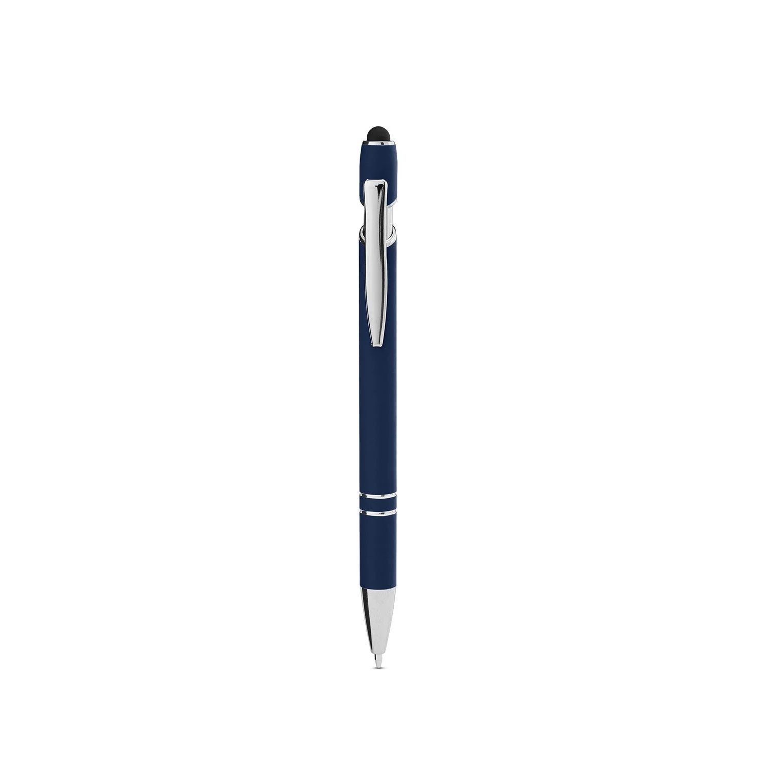 Core365 Rubberized Aluminum Click Stylus Pens, Classic Navy - Image 2