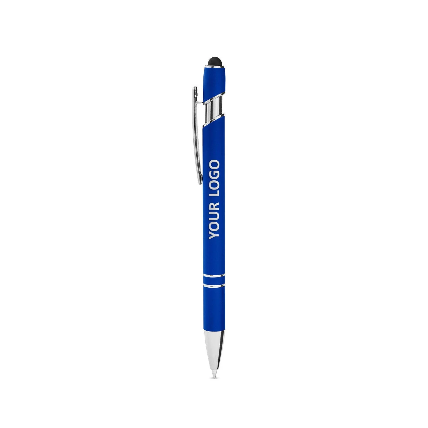 Core365 Rubberized Aluminum Click Stylus Pens, True Royal