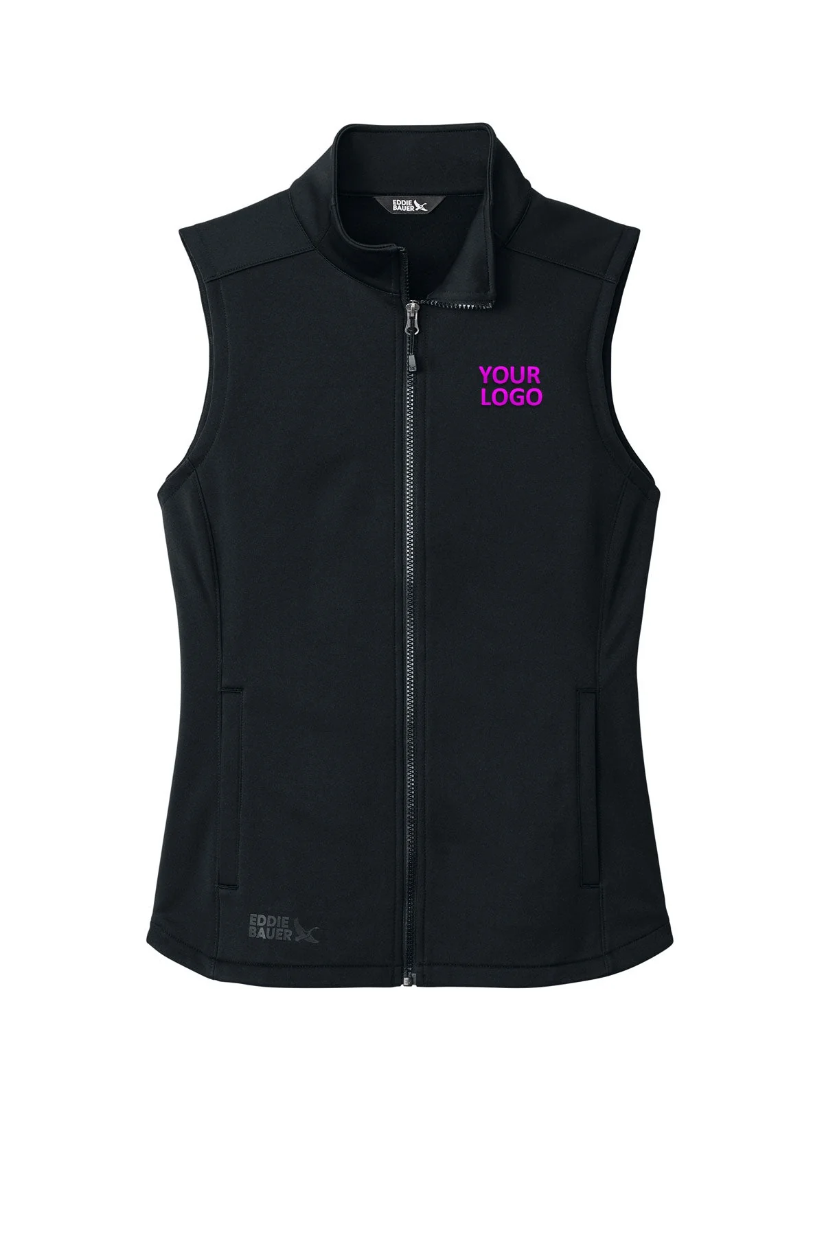 Eddie Bauer Womens Smooth Mid Layer Custom Fleece Vests, Black