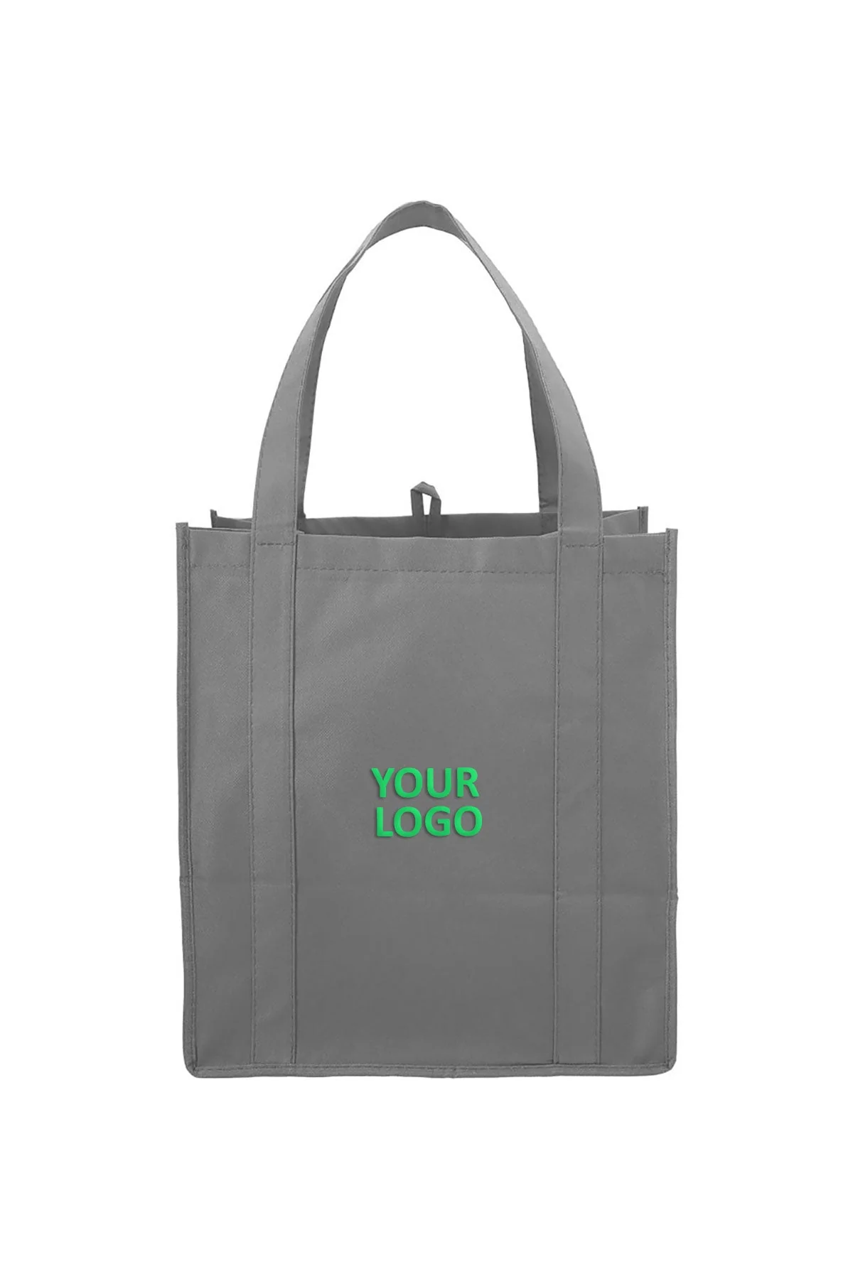 Hercules Non-Woven Custom Grocery Totes, Gray