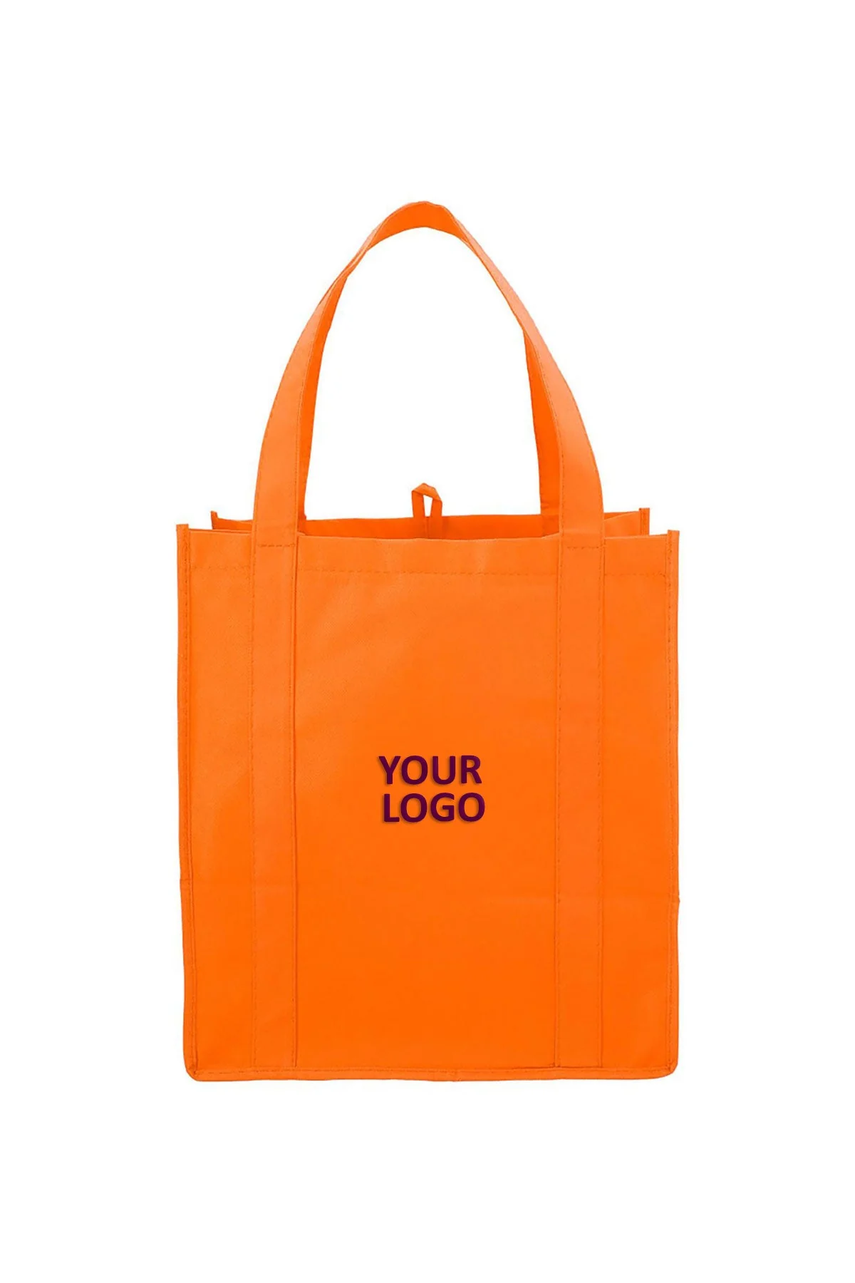 Hercules Non-Woven Custom Grocery Totes, Orange