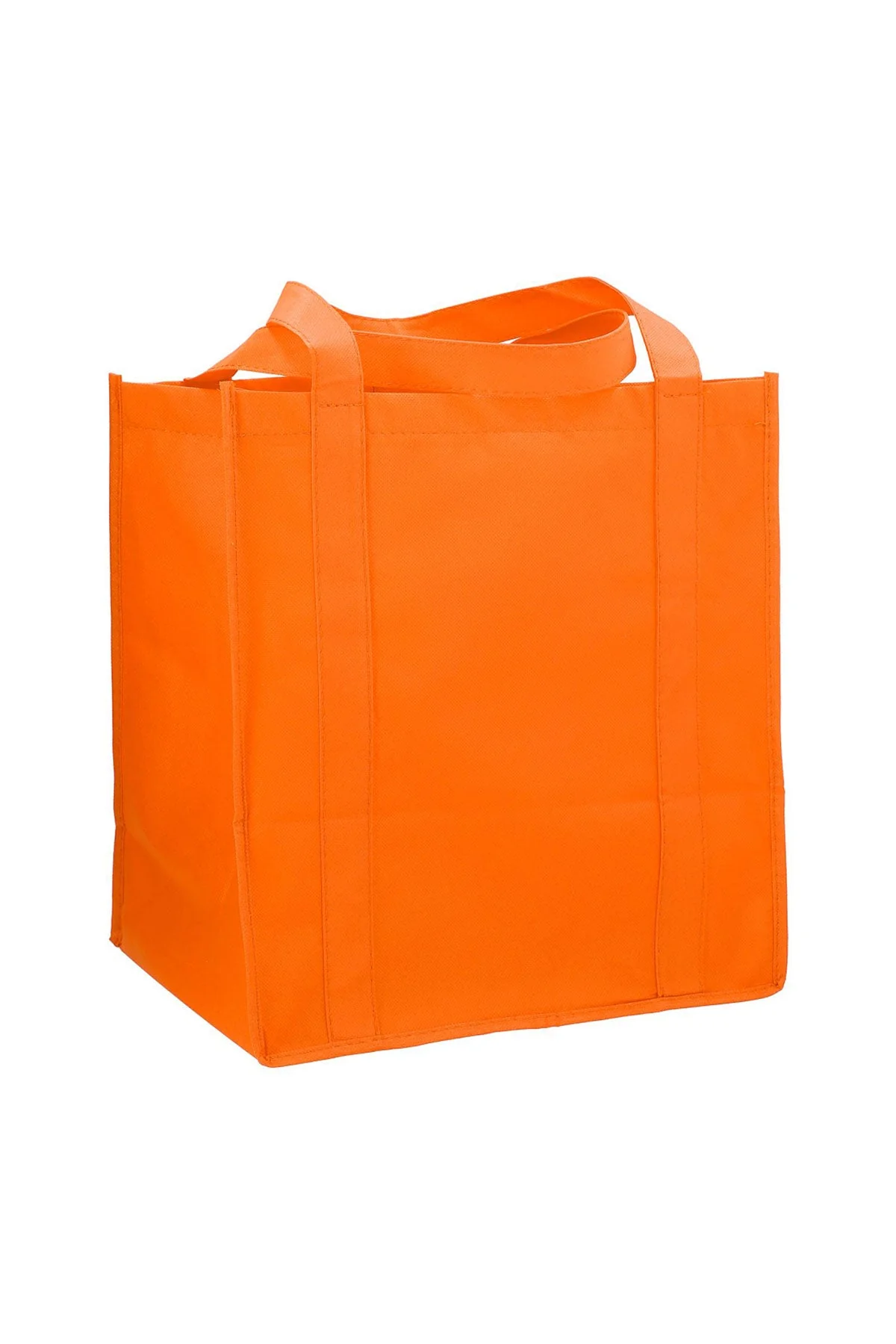 Hercules Non-Woven Custom Grocery Totes, Orange - Image 2